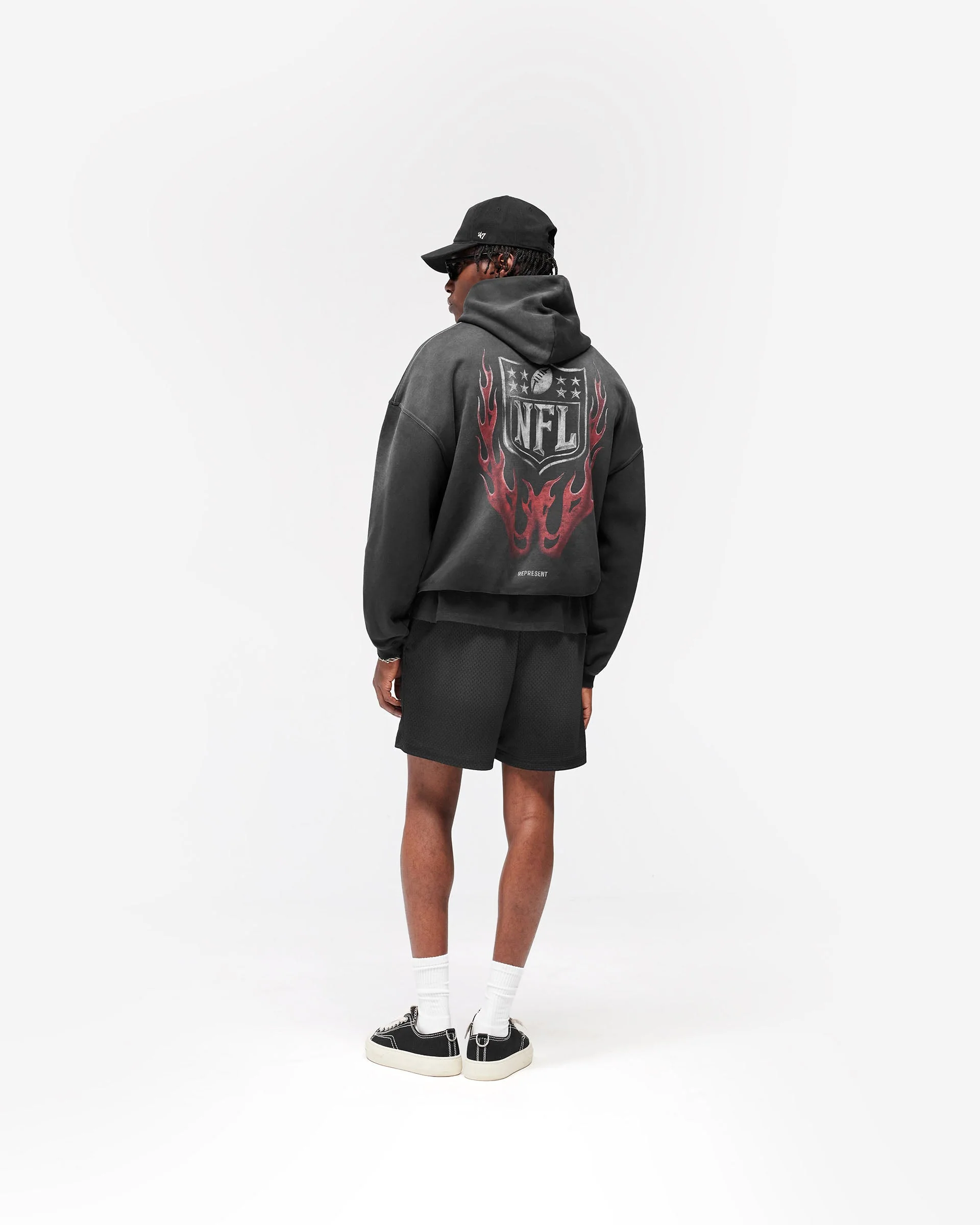 NFL Shield x Represent Hoodie - Stained Black - Image 10