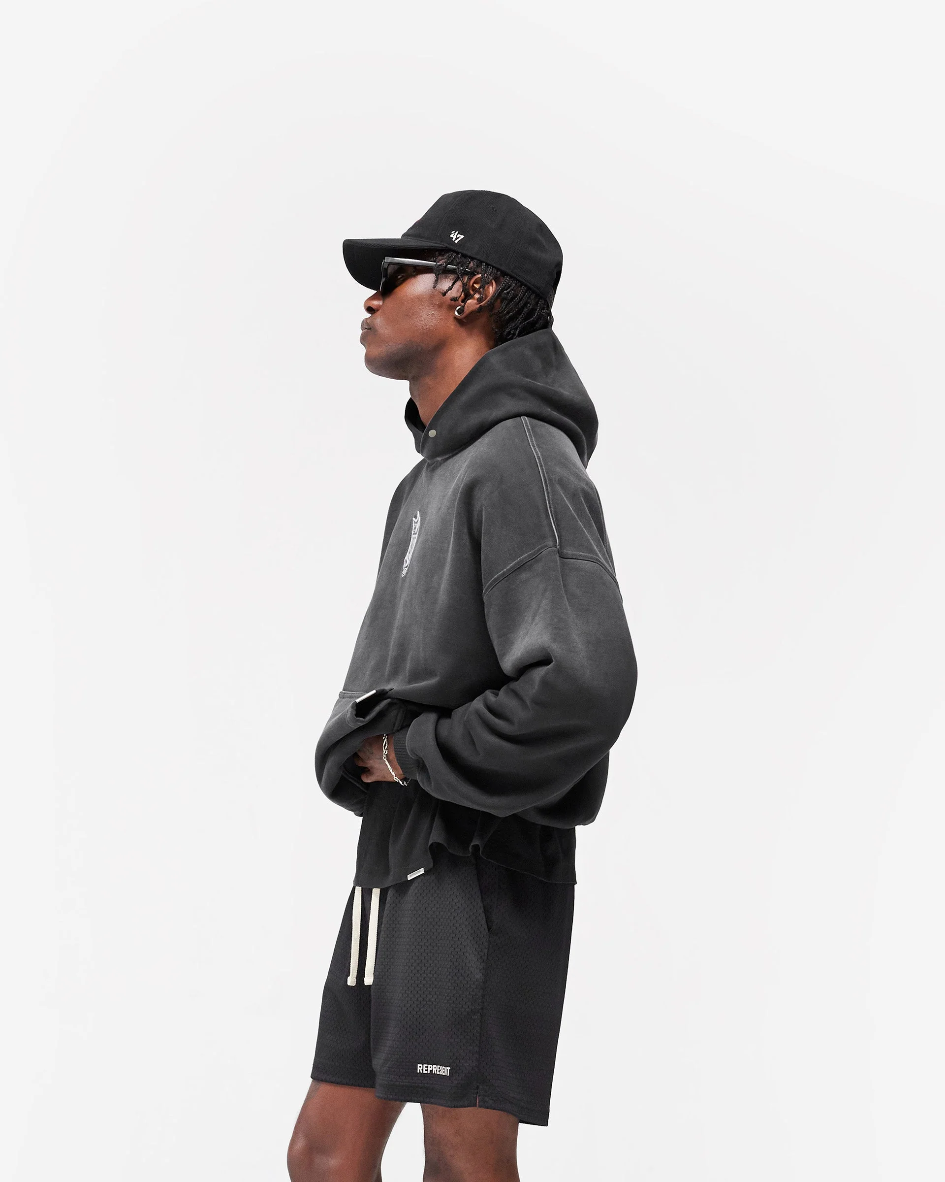 NFL Shield x Represent Hoodie - Stained Black - Image 5
