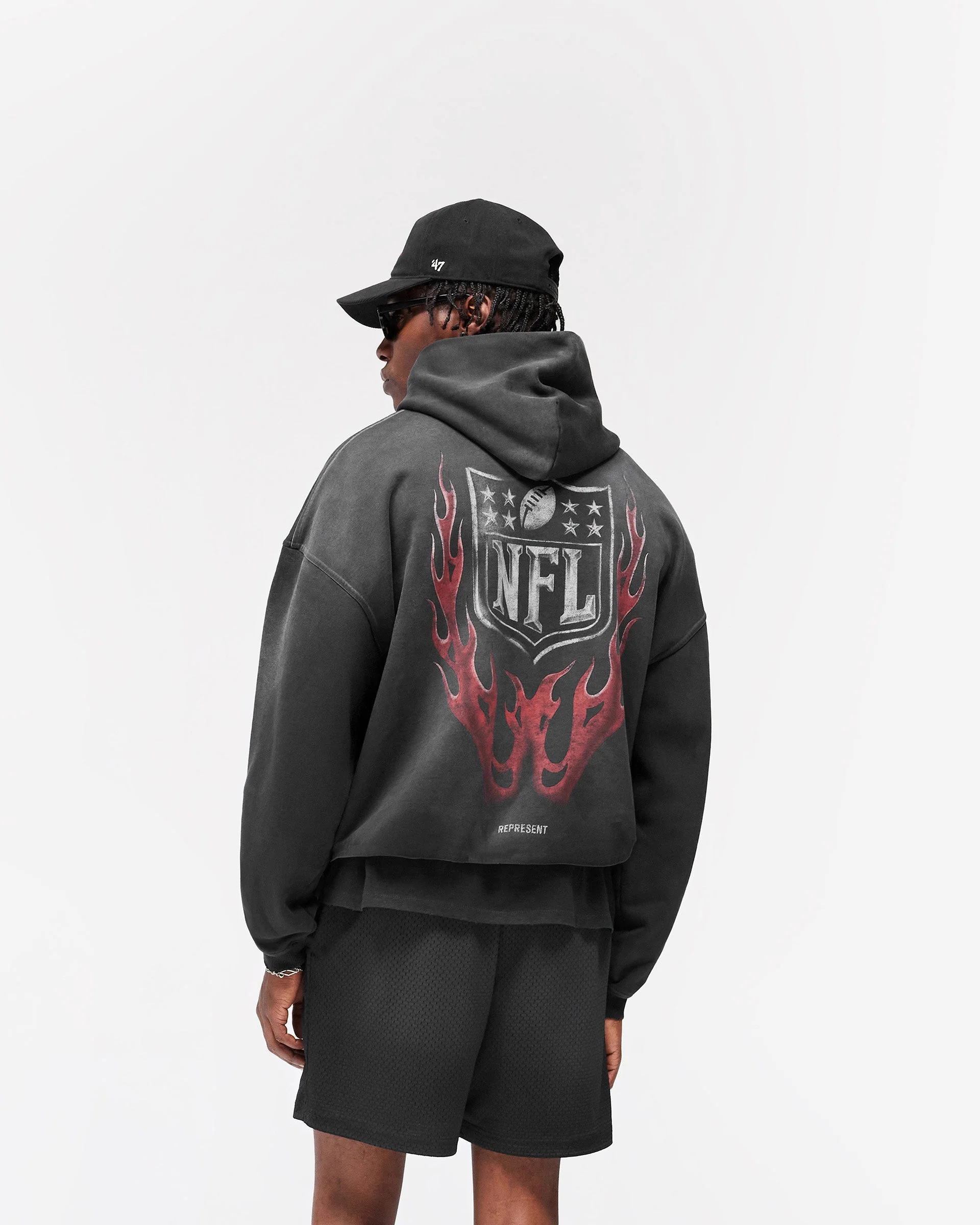 NFL Shield x Represent Hoodie - Stained Black - Image 6