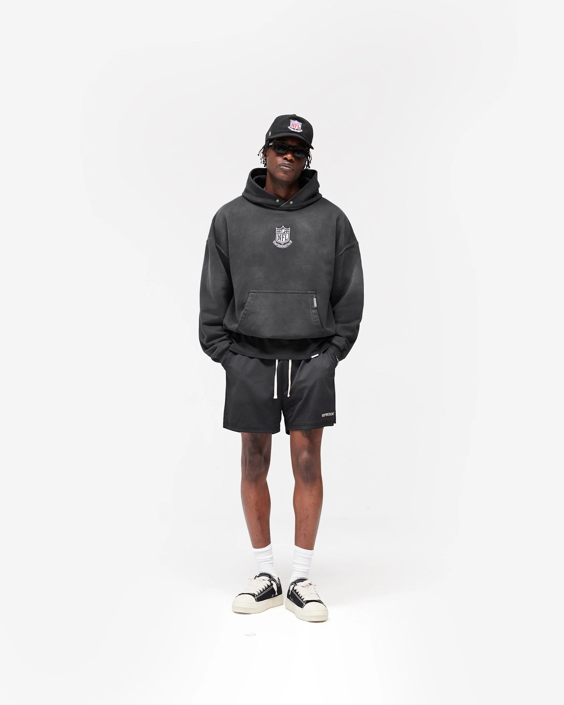 NFL Shield x Represent Hoodie - Stained Black - Image 7