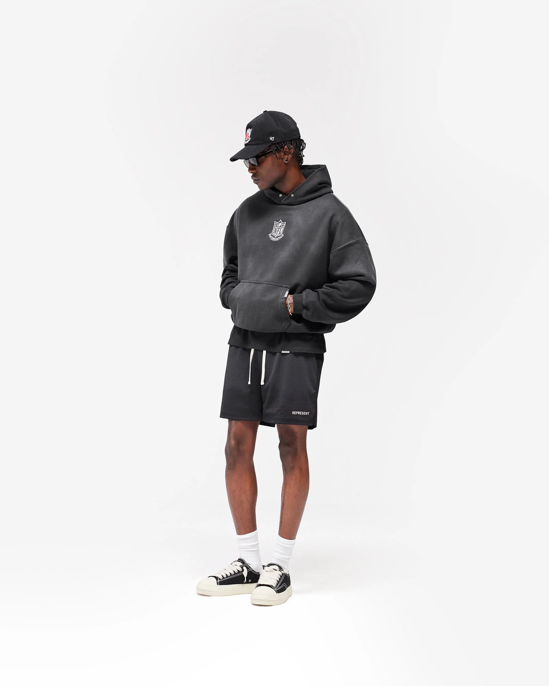 NFL Shield x Represent Hoodie - Stained Black - Image 9