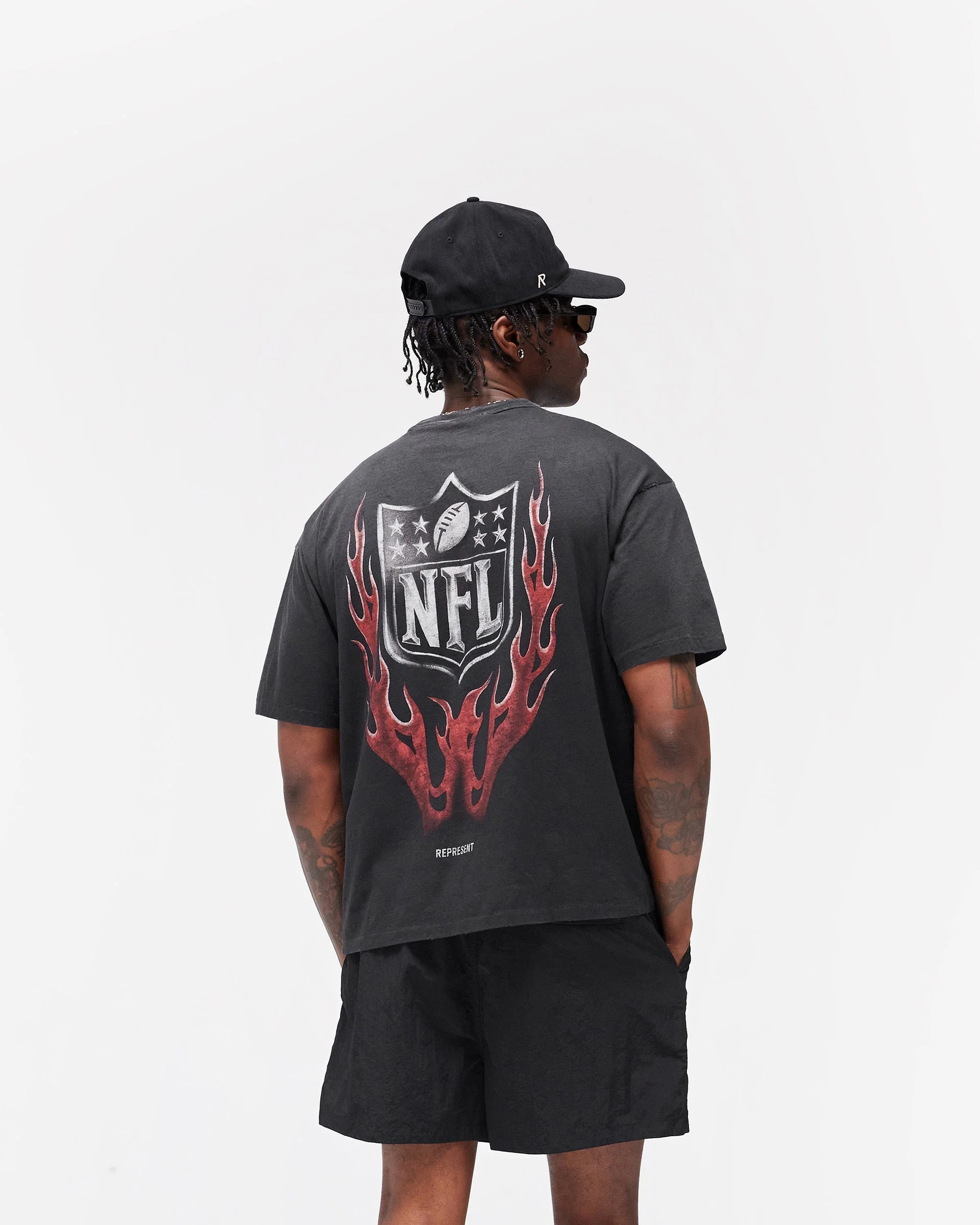 NFL Shield x Represent T-Shirt - Stained Black - Image 6