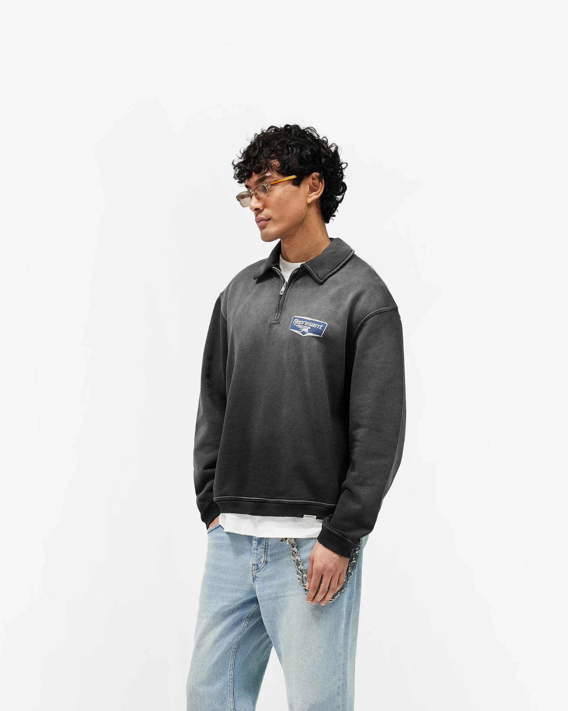 Nothing Faster Quarter Zip Sweatshirt - Stained Black - Image 4