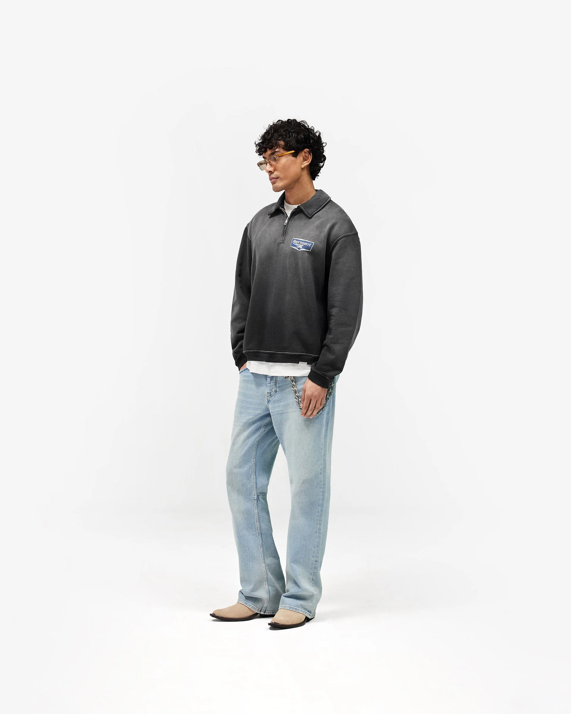 Nothing Faster Quarter Zip Sweatshirt - Stained Black - Image 9