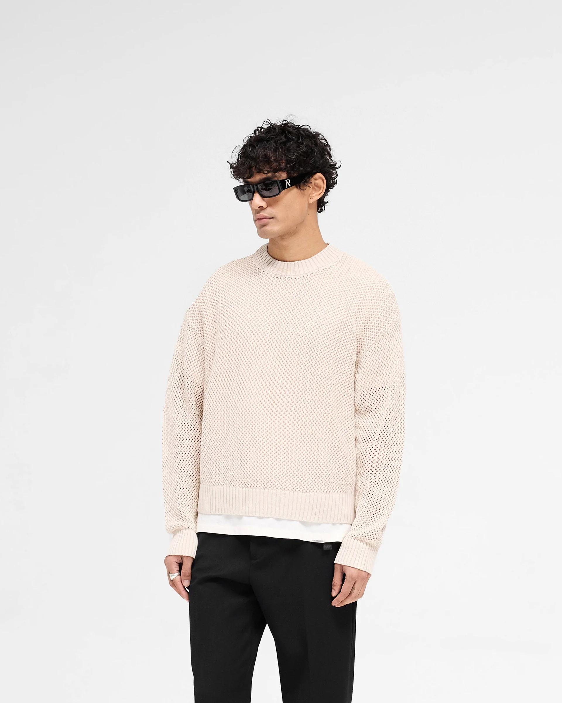 Open Gauge Knit Sweater - Off White - Image 2
