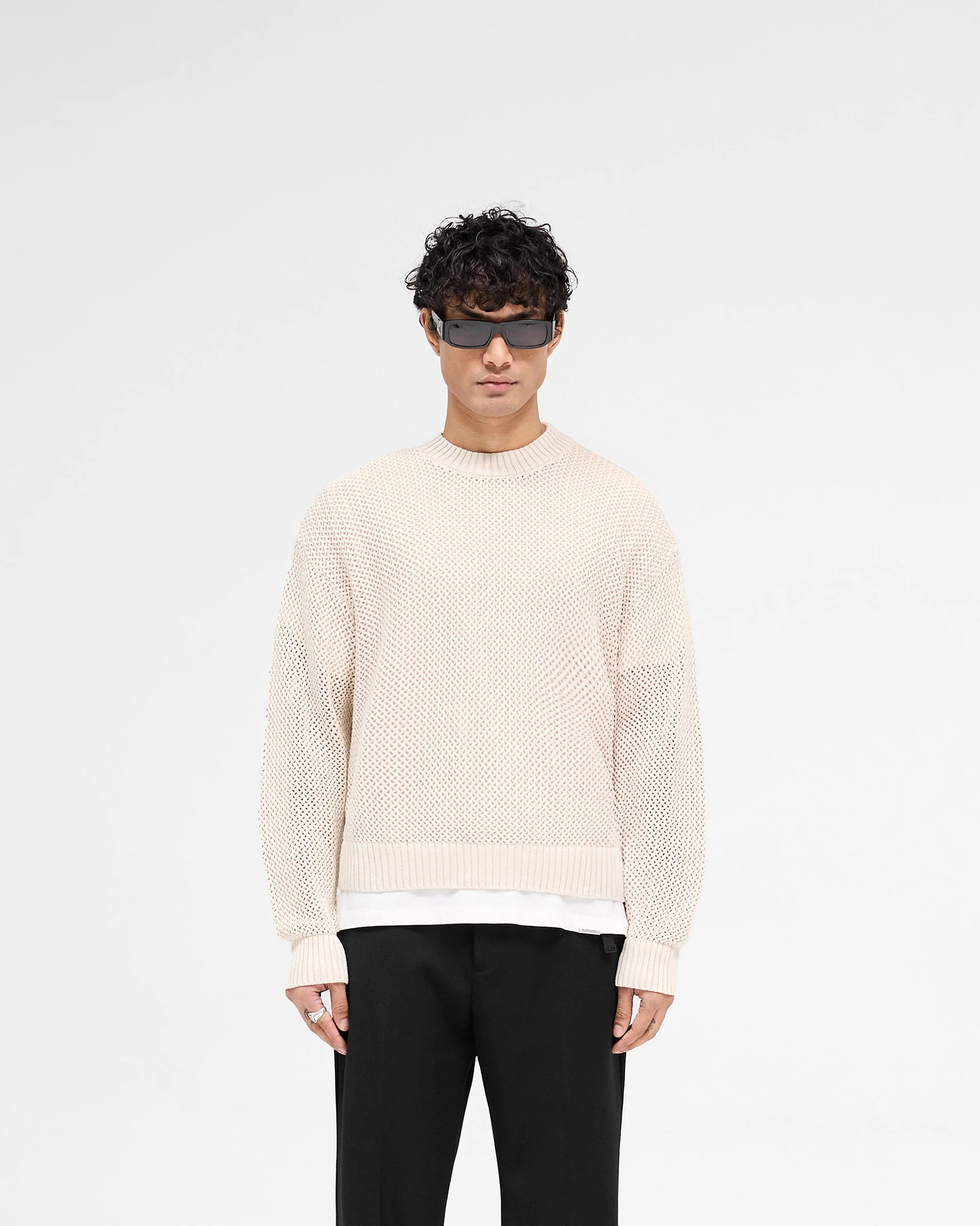 Open Gauge Knit Sweater - Off White - Image 3