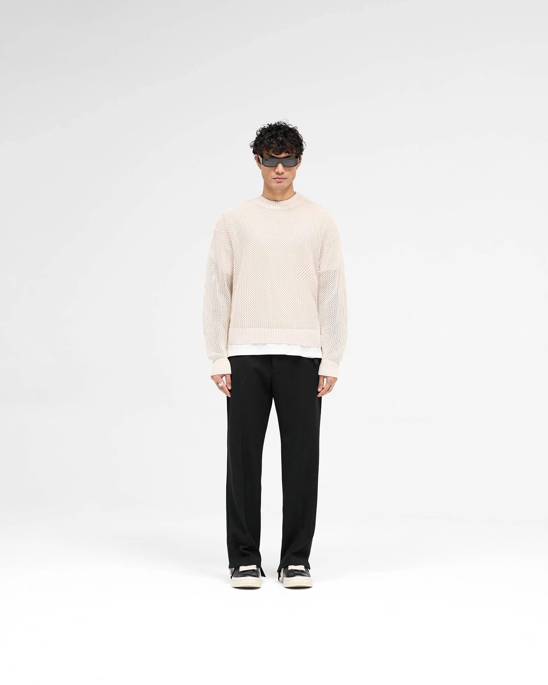 Open Gauge Knit Sweater - Off White - Image 5