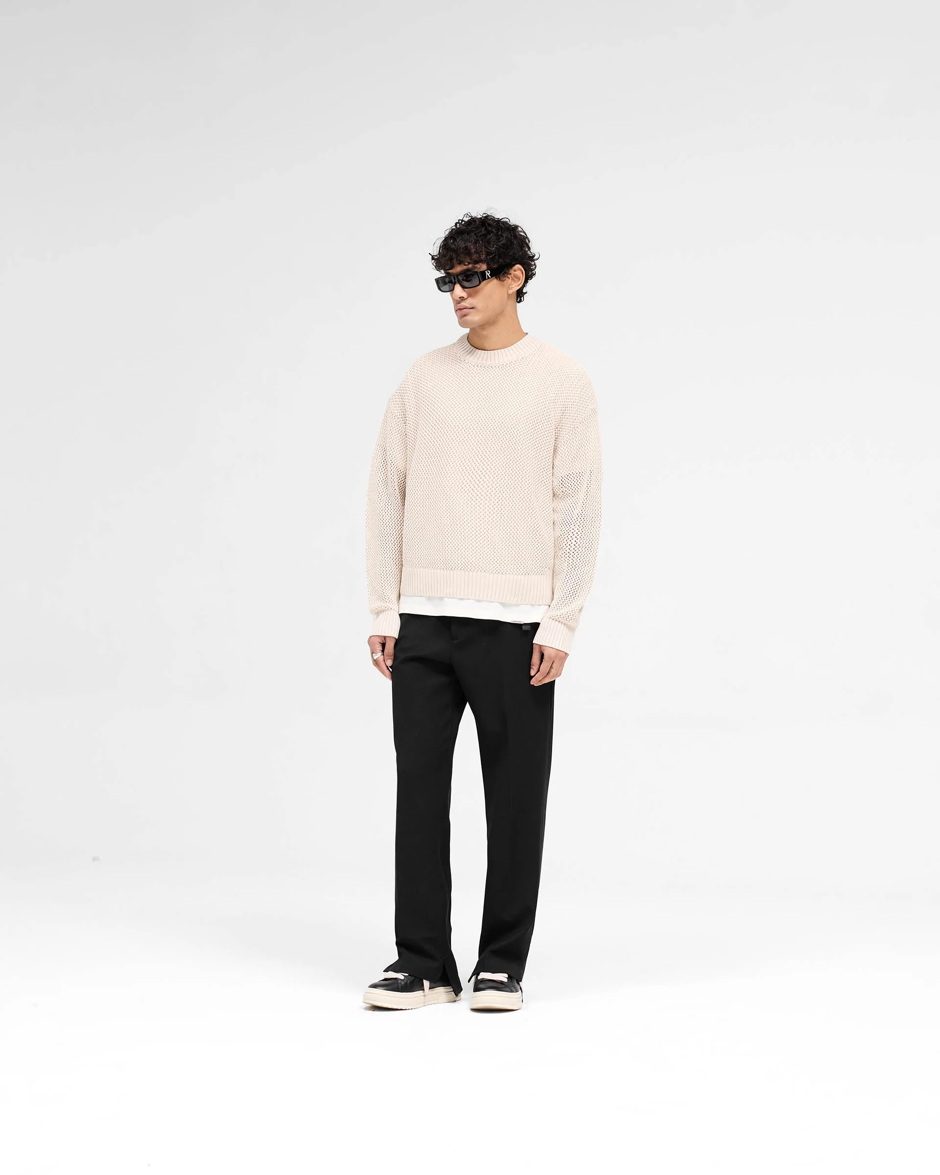 Open Gauge Knit Sweater - Off White - Image 6