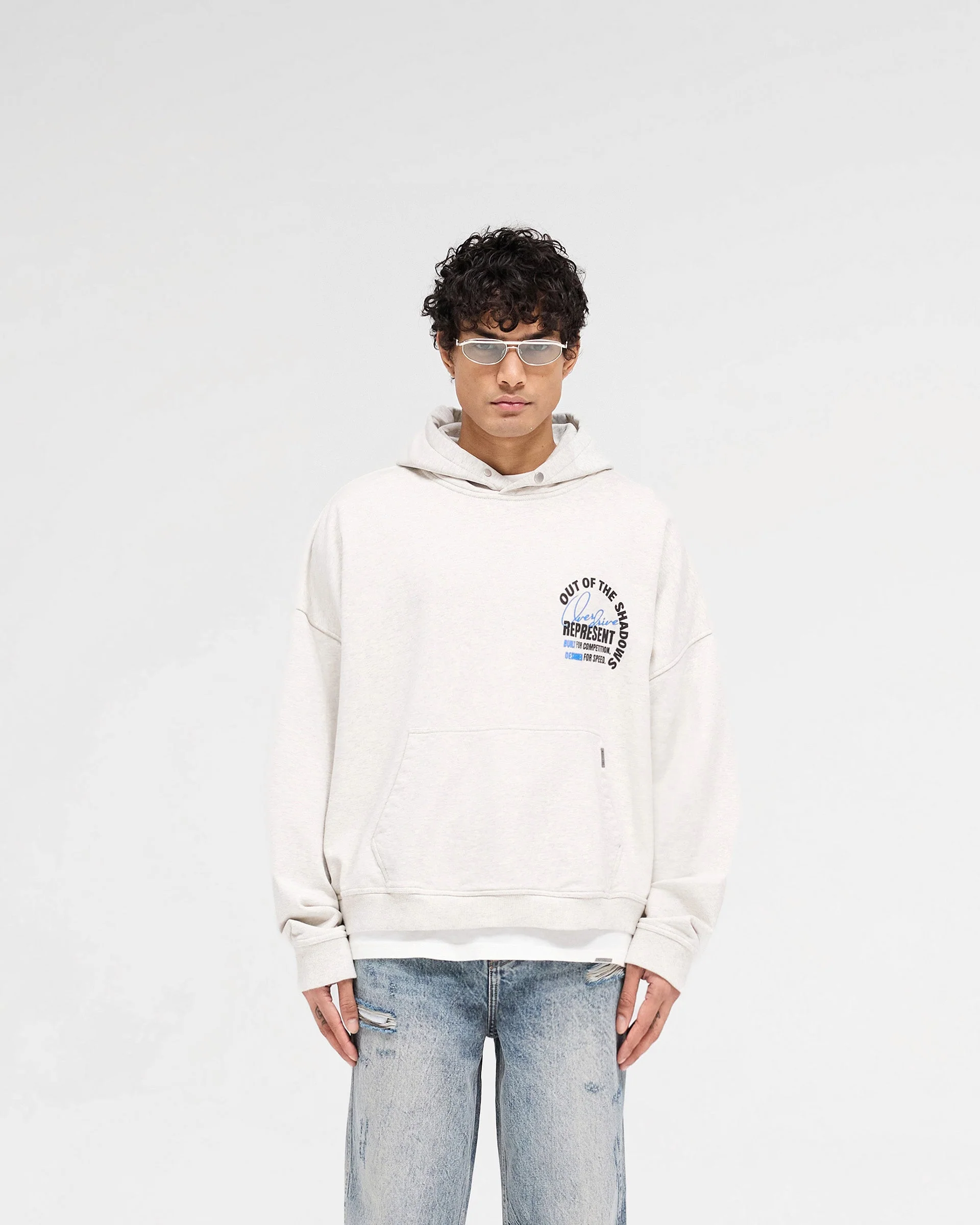 Out Of The Shadows Hoodie - Cream Marl - Image 3