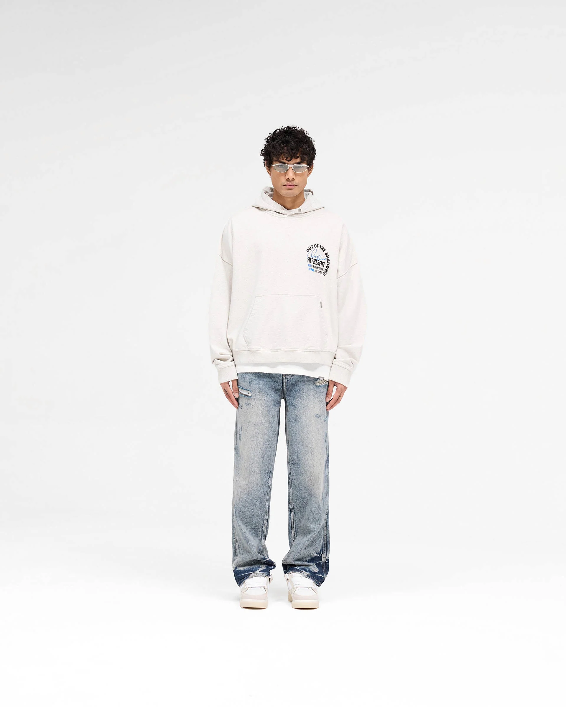 Out Of The Shadows Hoodie - Cream Marl - Image 6