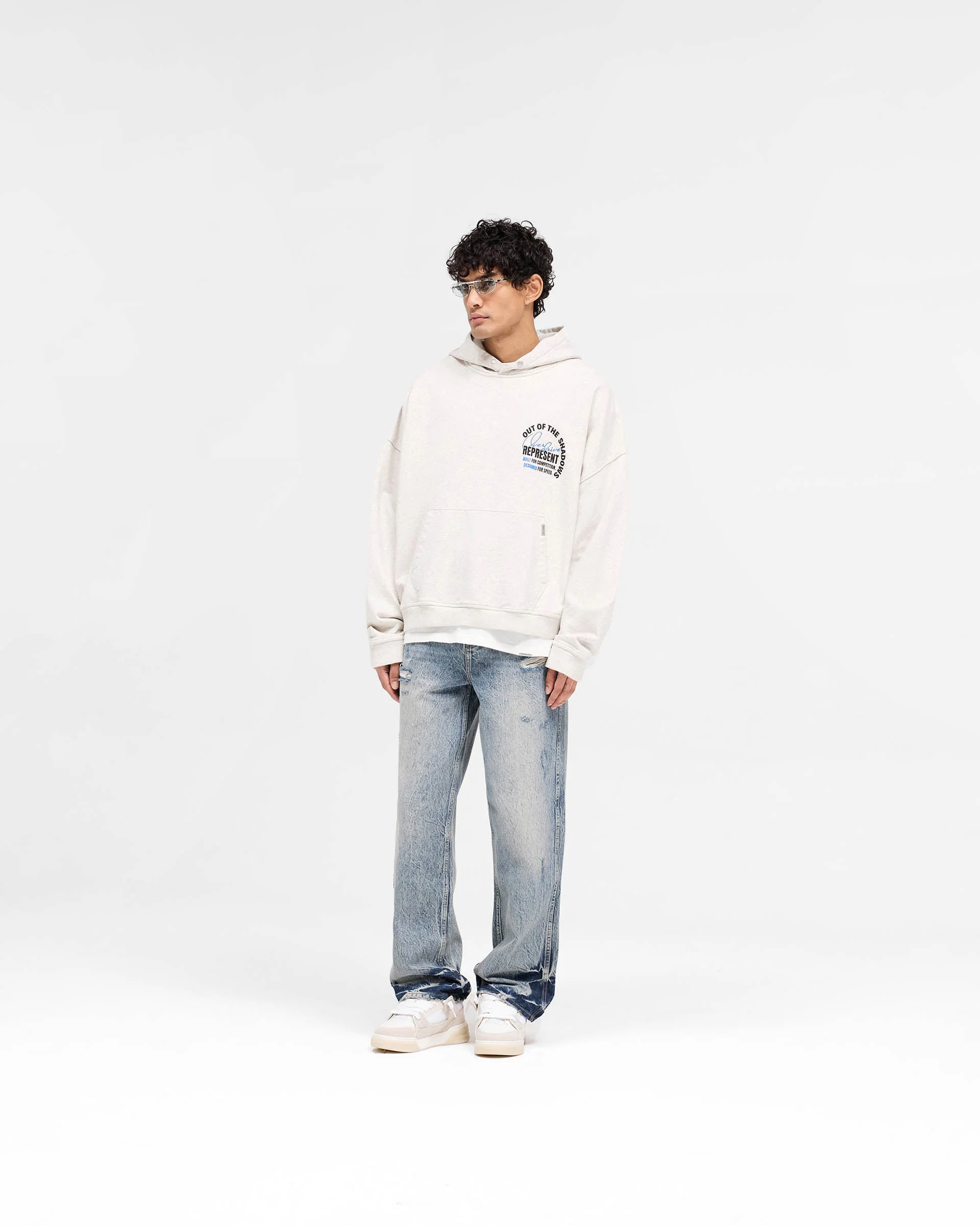 Out Of The Shadows Hoodie - Cream Marl - Image 7