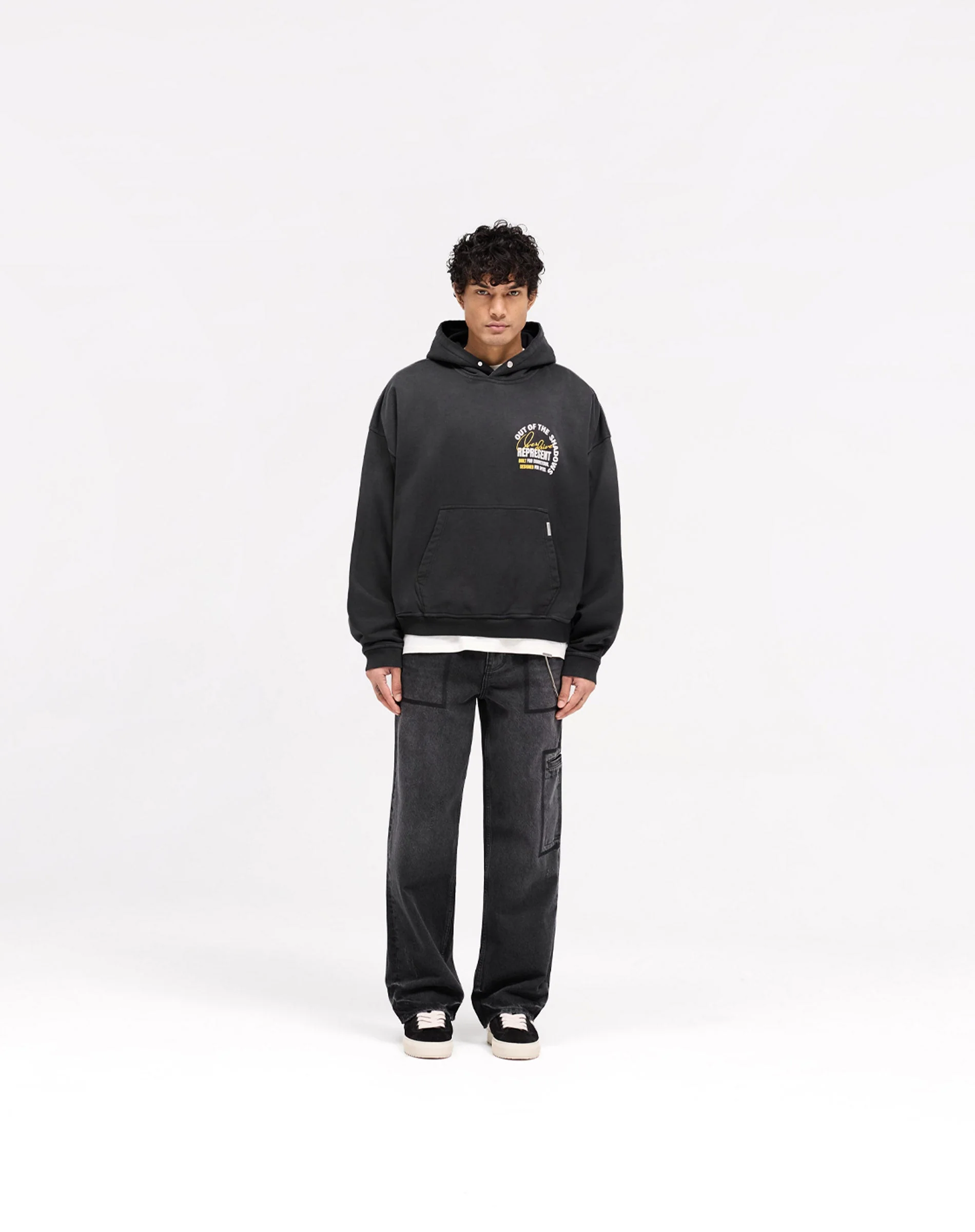 Out Of The Shadows Hoodie - Stained Black - Image 6