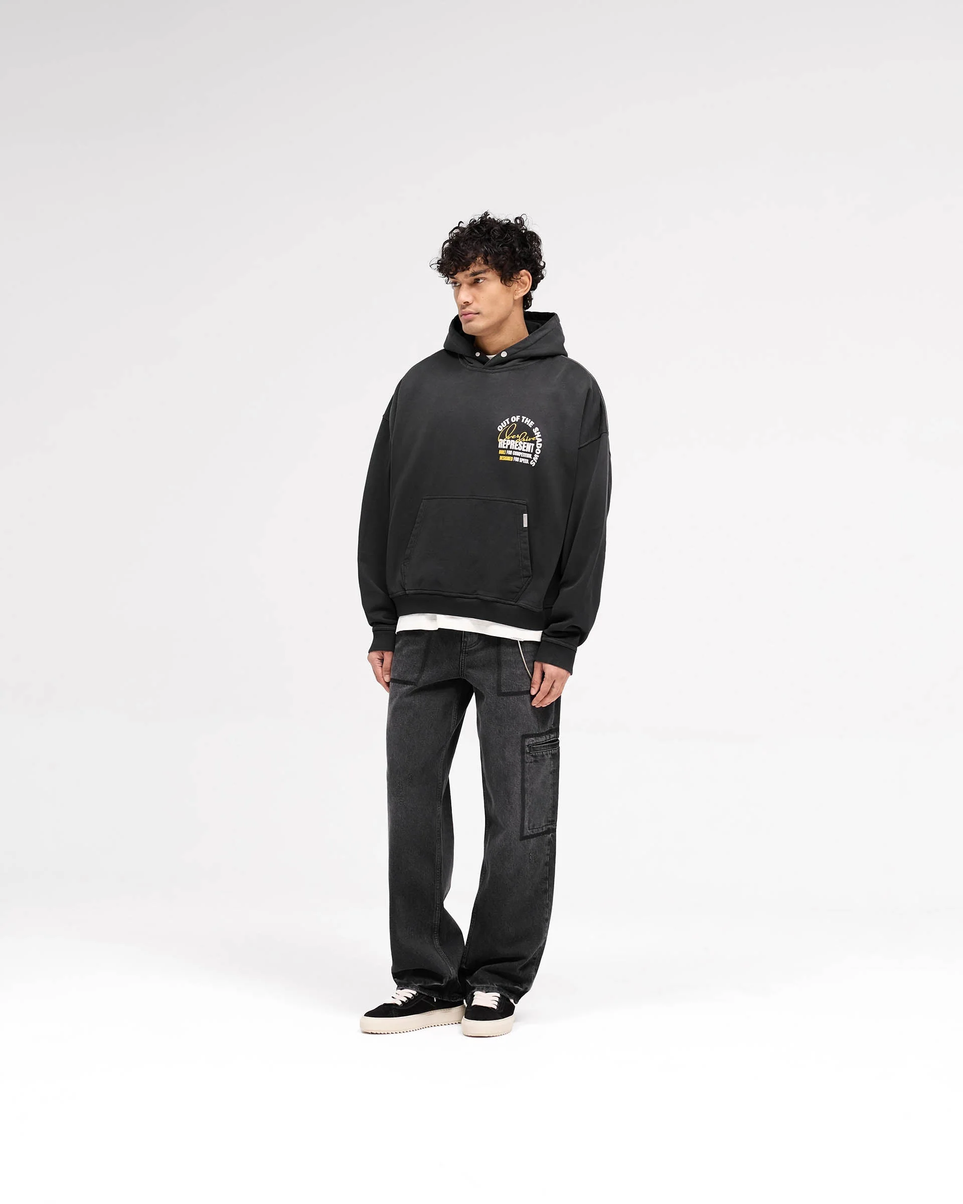 Out Of The Shadows Hoodie - Stained Black - Image 7