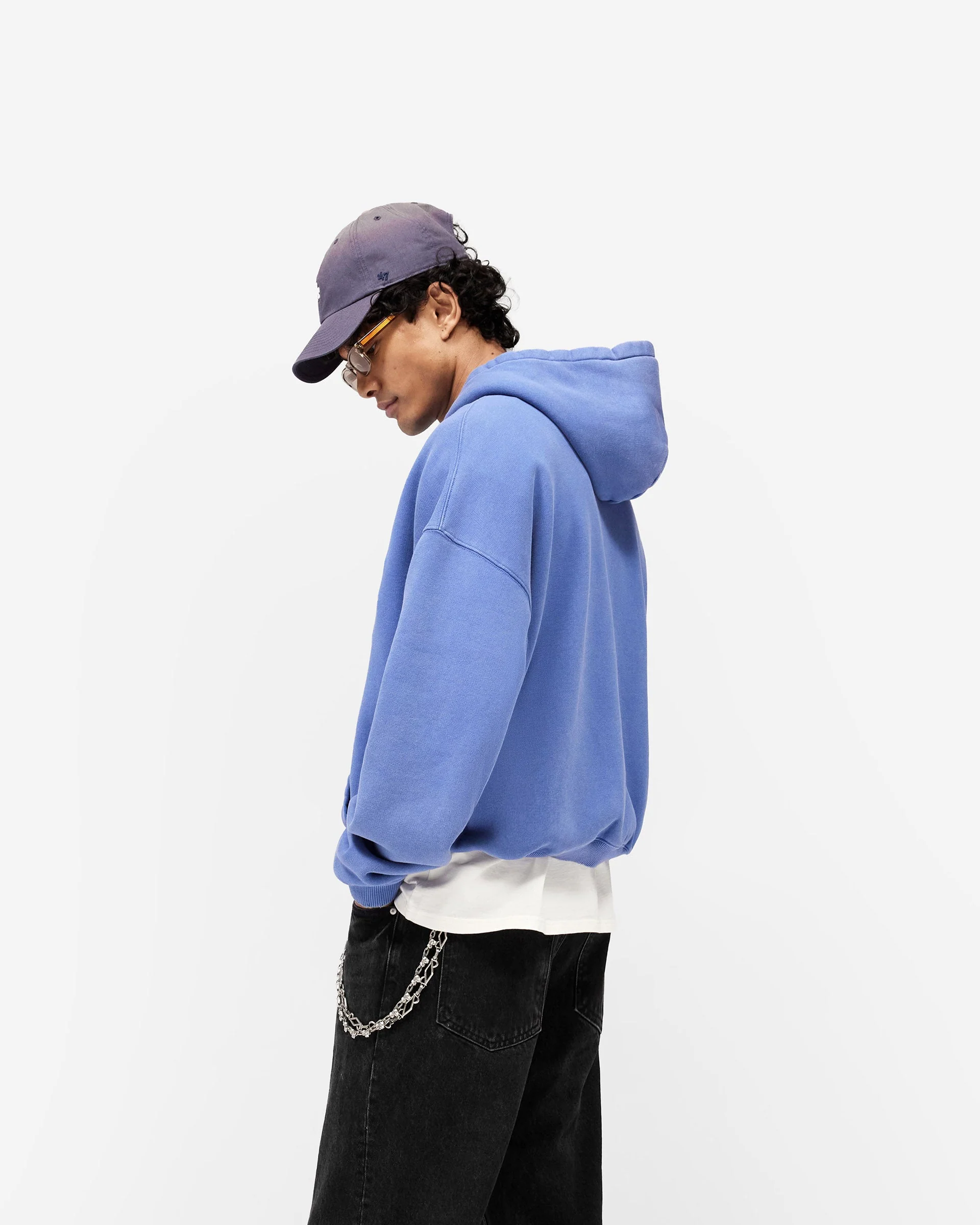 Pegasus Zip Through Hoodie - Indigo - Image 2