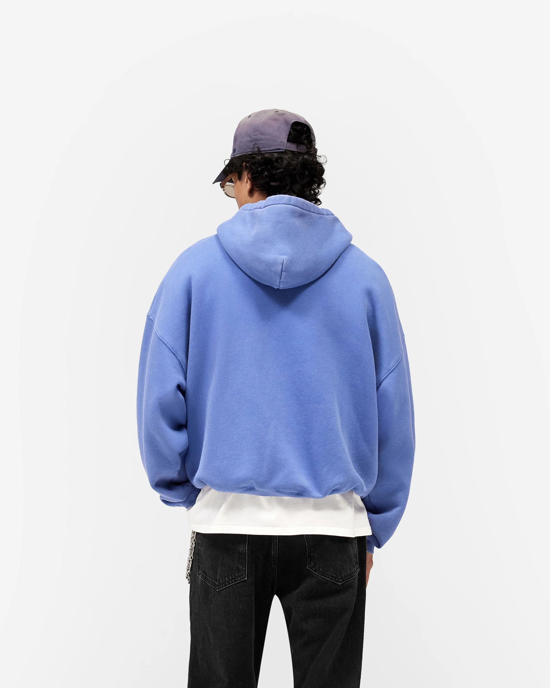 Pegasus Zip Through Hoodie - Indigo - Image 5