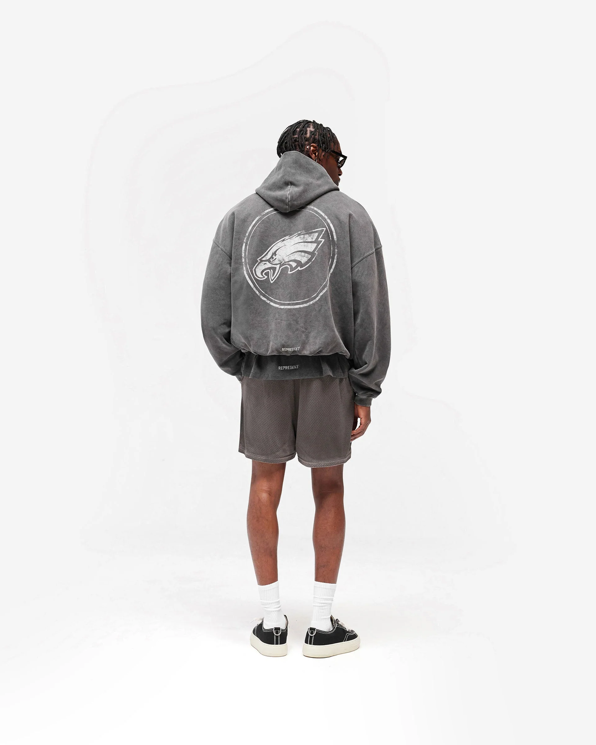 Philadelphia Eagles x Represent Hoodie - Vintage Grey - Image 10