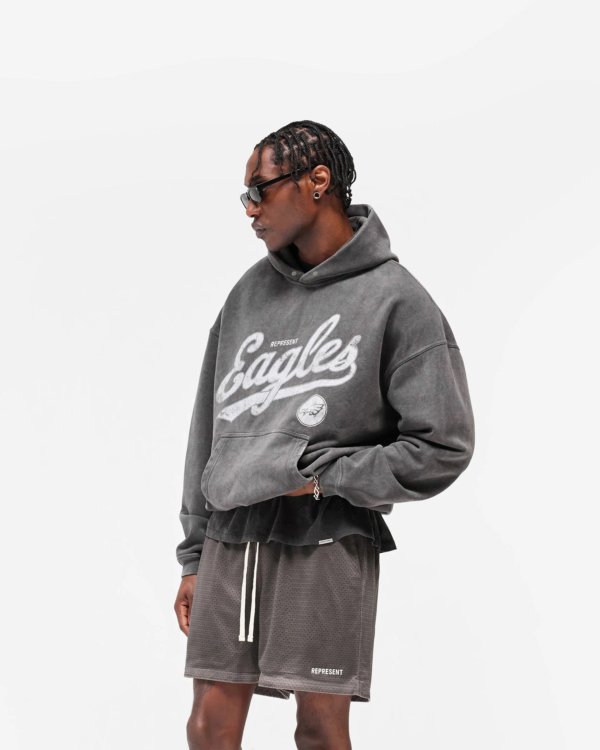 Philadelphia Eagles x Represent Hoodie - Vintage Grey - Image 4