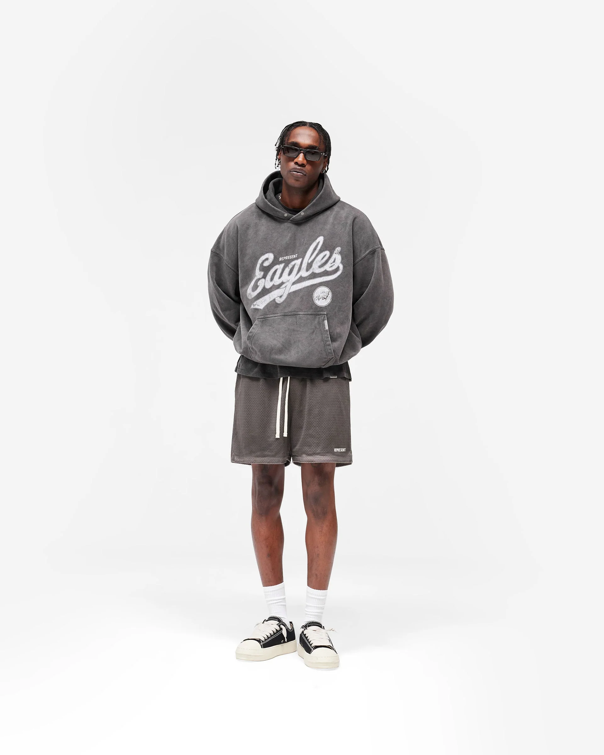 Philadelphia Eagles x Represent Hoodie - Vintage Grey - Image 7