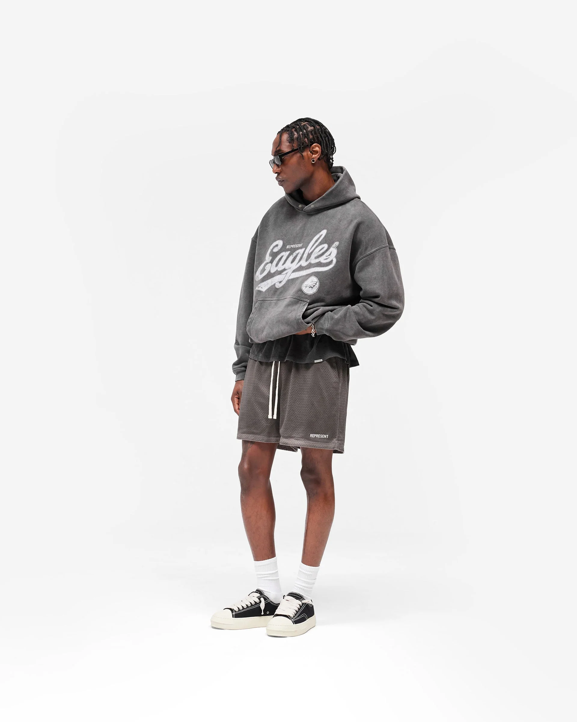 Philadelphia Eagles x Represent Hoodie - Vintage Grey - Image 9