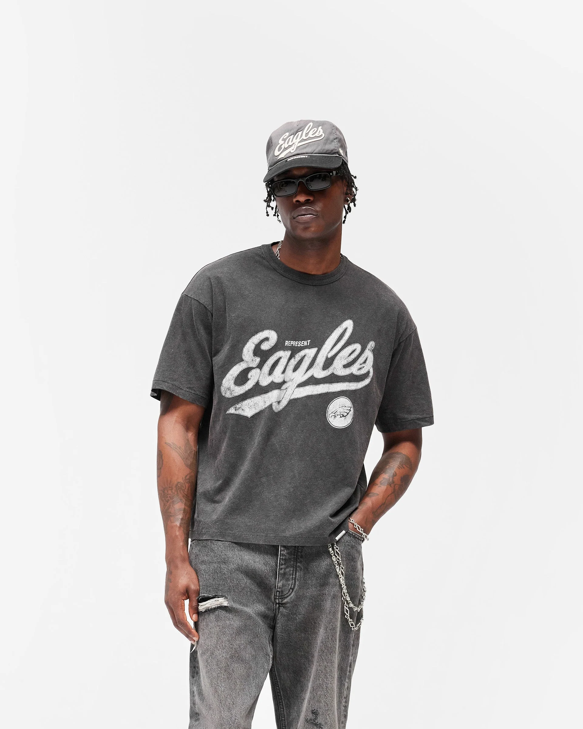 Philadelphia Eagles x Represent T-Shirt - Vintage Grey - Image 3