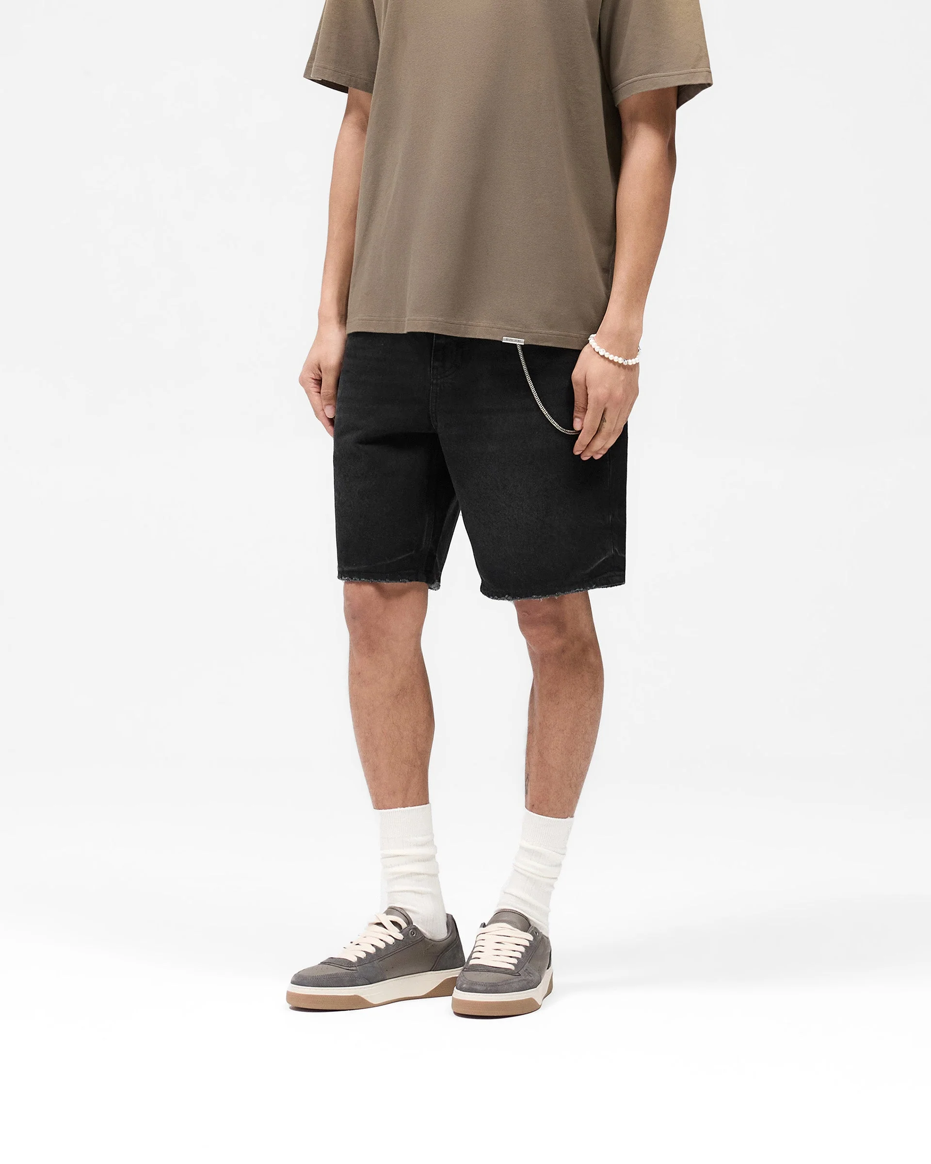 R10T Tailored Denim Shorts - Black - Image 2