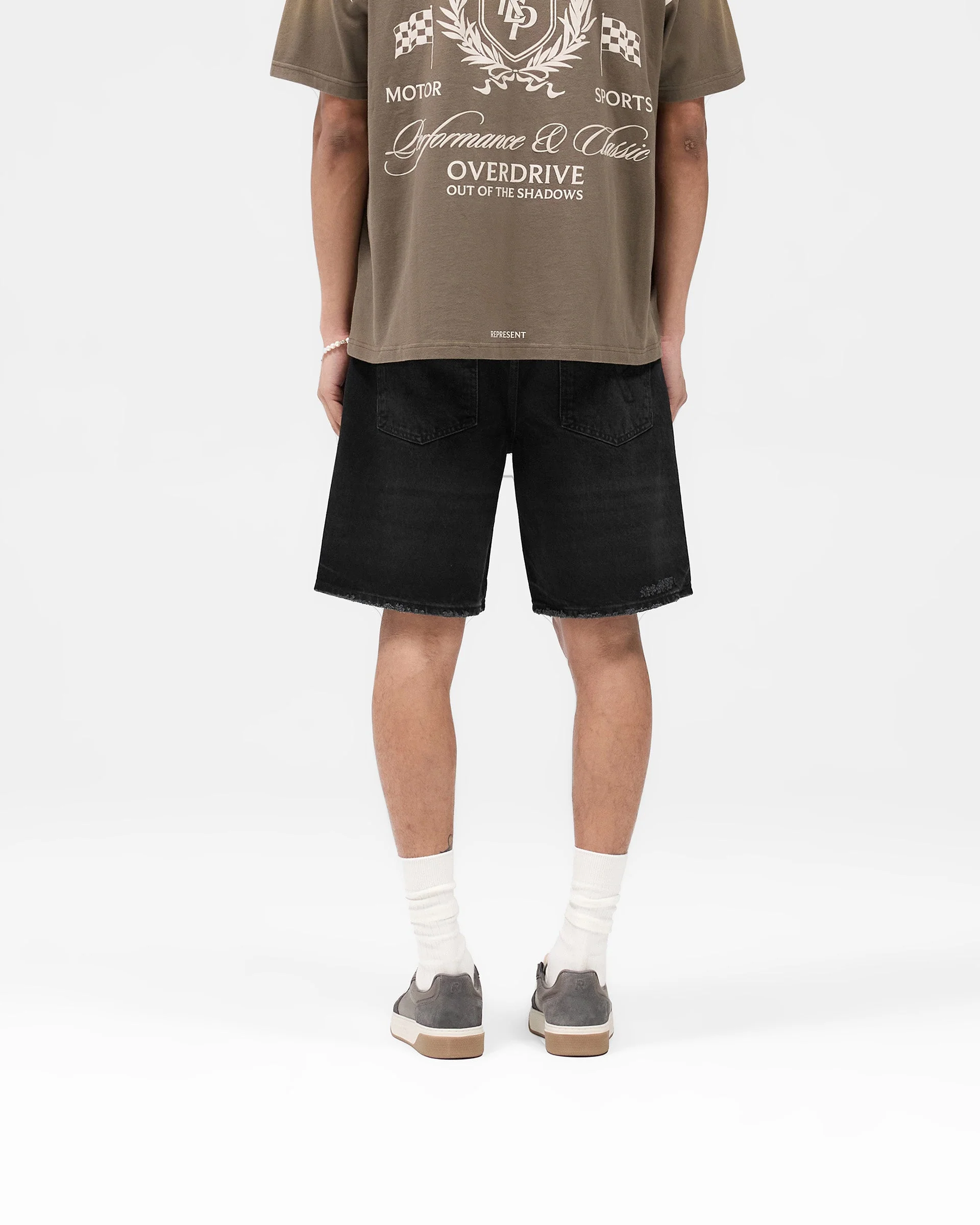 R10T Tailored Denim Shorts - Black - Image 4