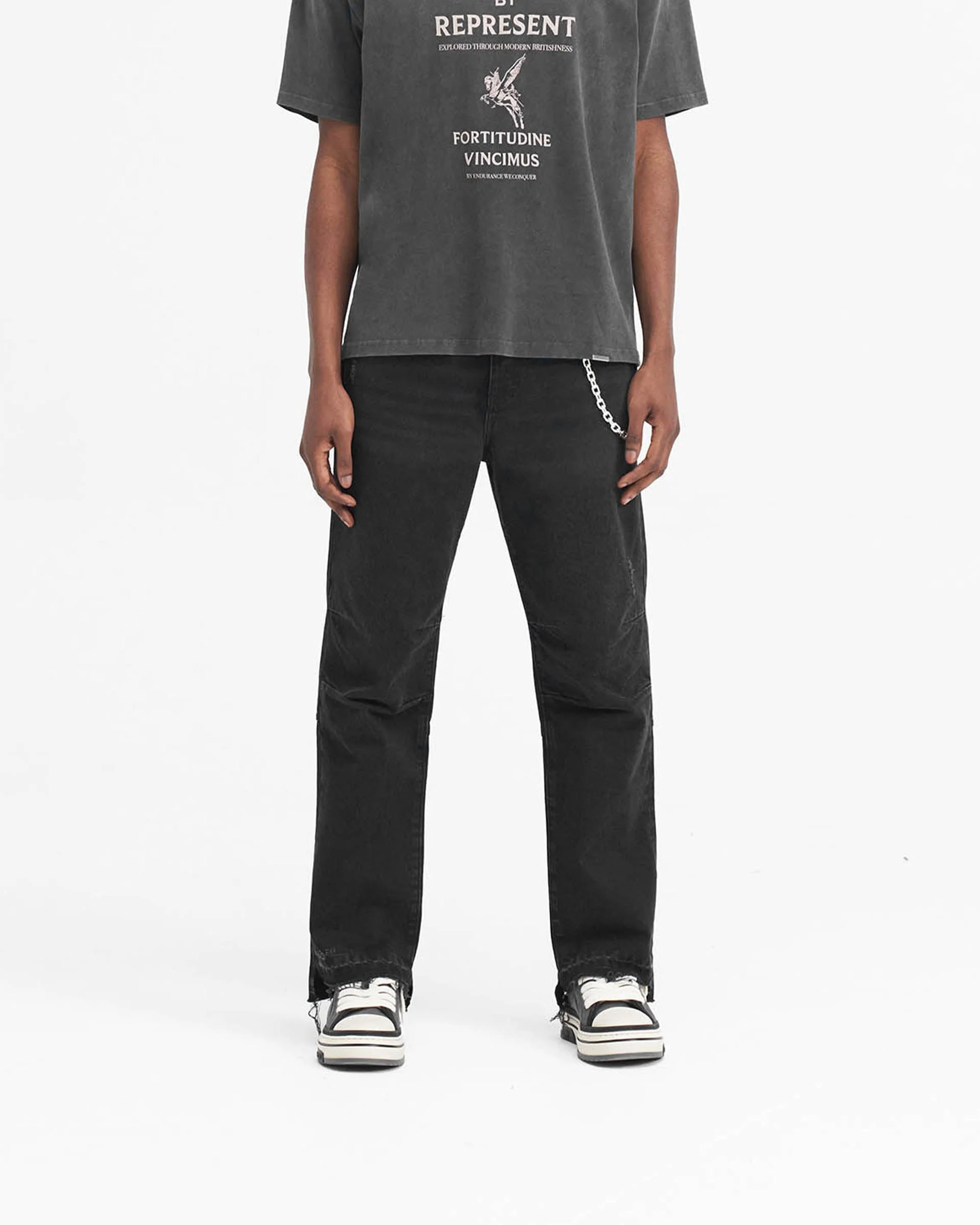 R2 Stepped Hem Denim - Off Black - Image 3