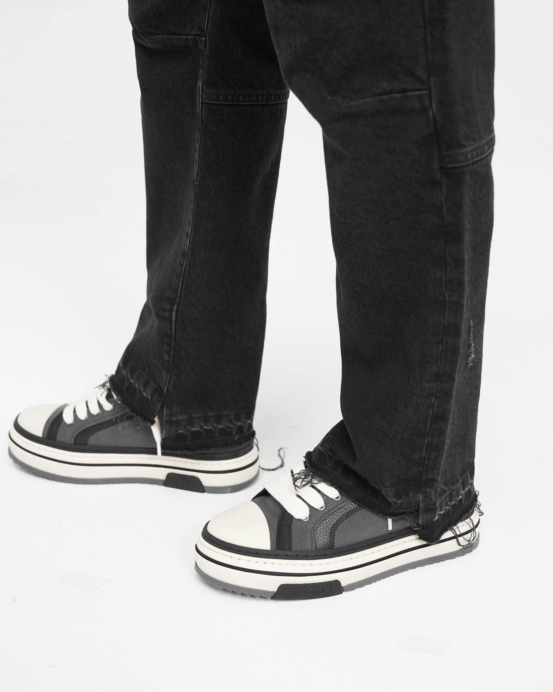 R2 Stepped Hem Denim - Off Black - Image 5