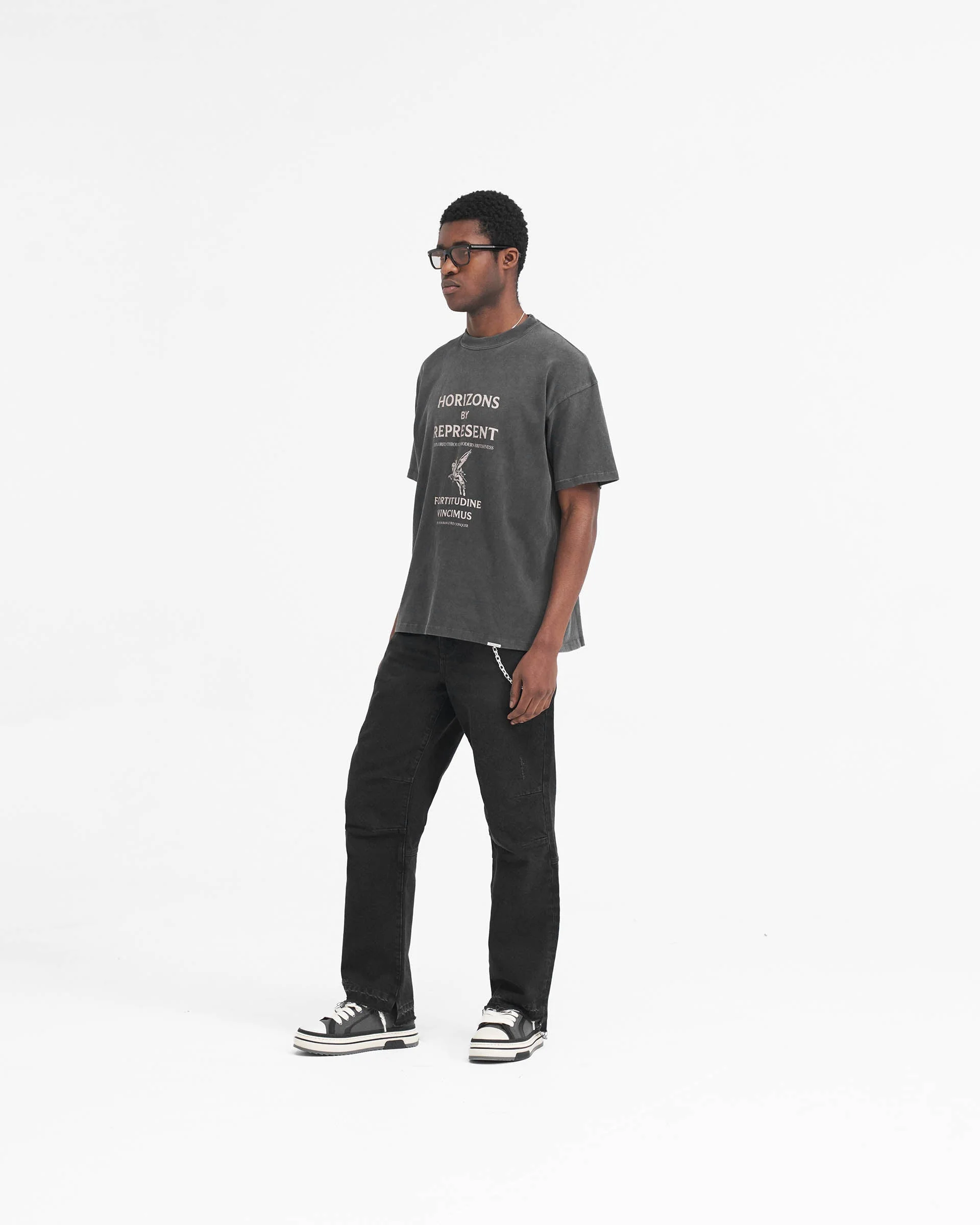 R2 Stepped Hem Denim - Off Black - Image 8