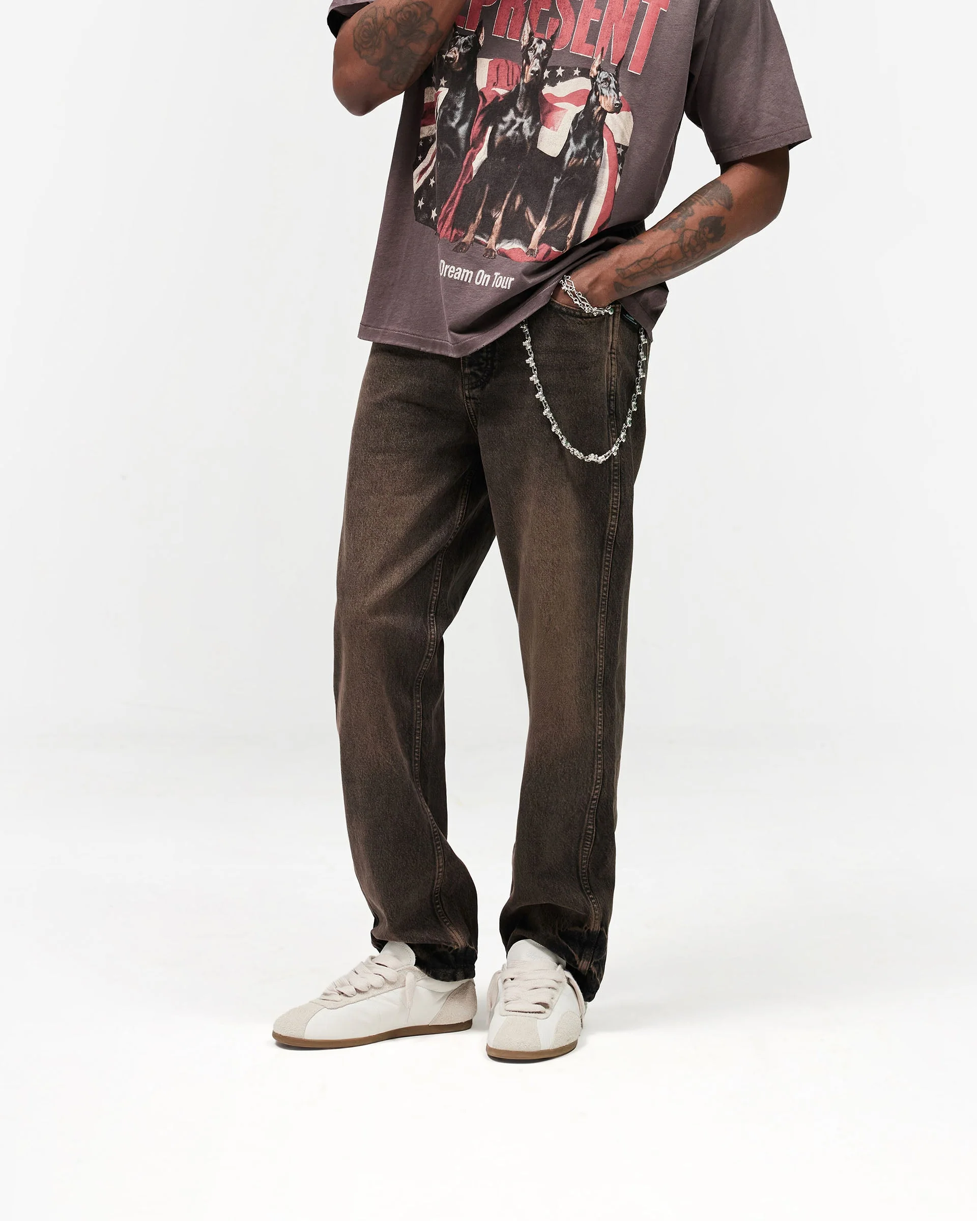 R2 Straight Leg Denim - Bark - Image 2