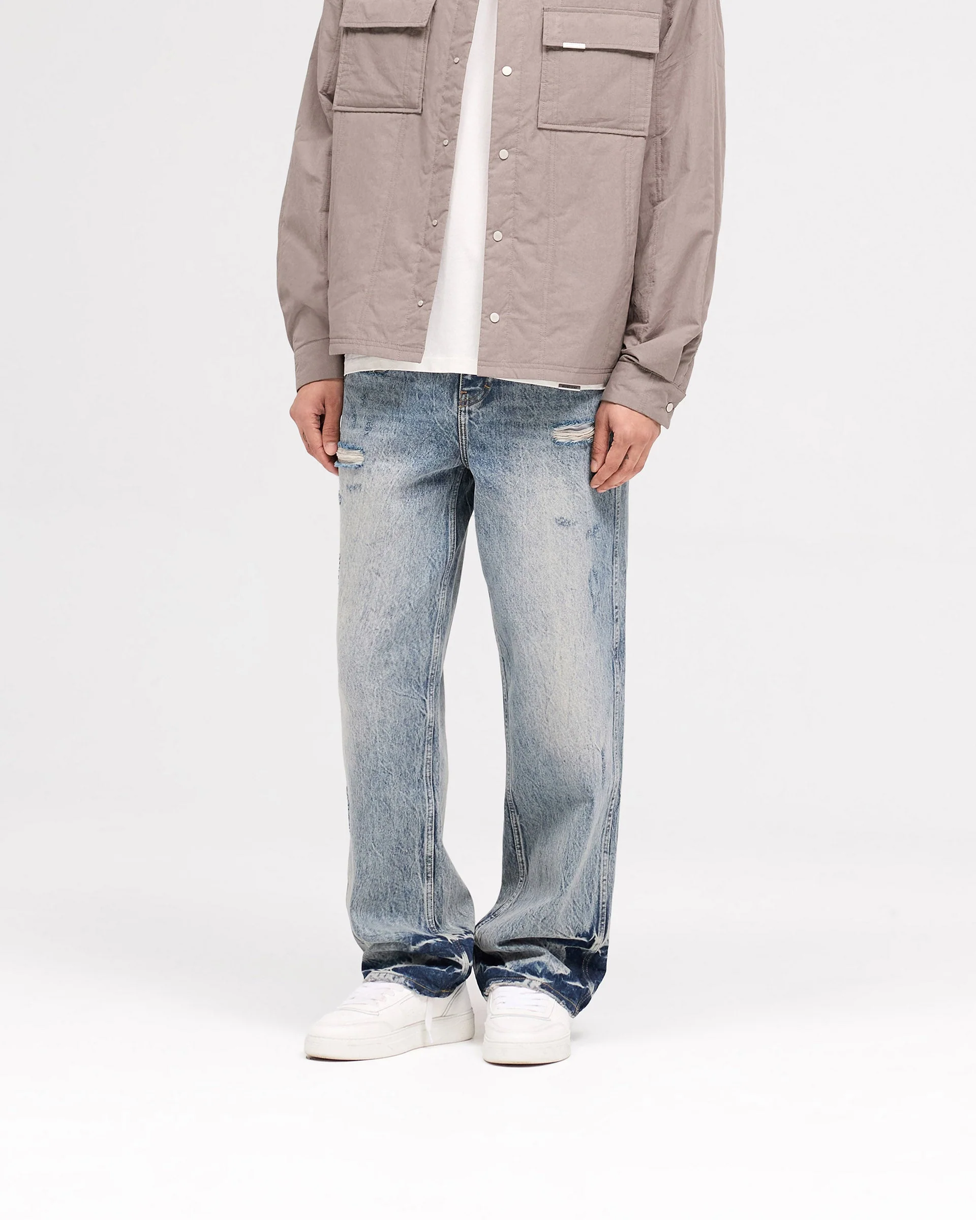R3 Distressed Baggy Denim - Blue Cream - Image 3
