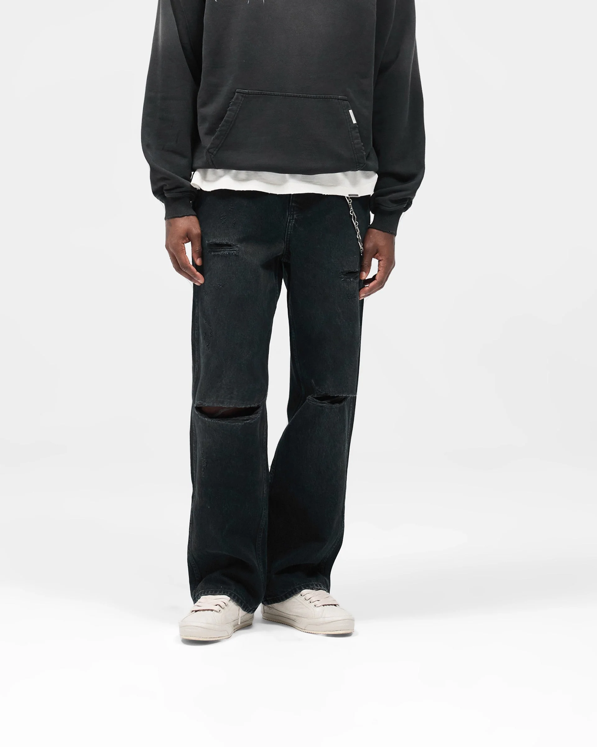 R3 Distressed Baggy Denim - Petrol - Image 3