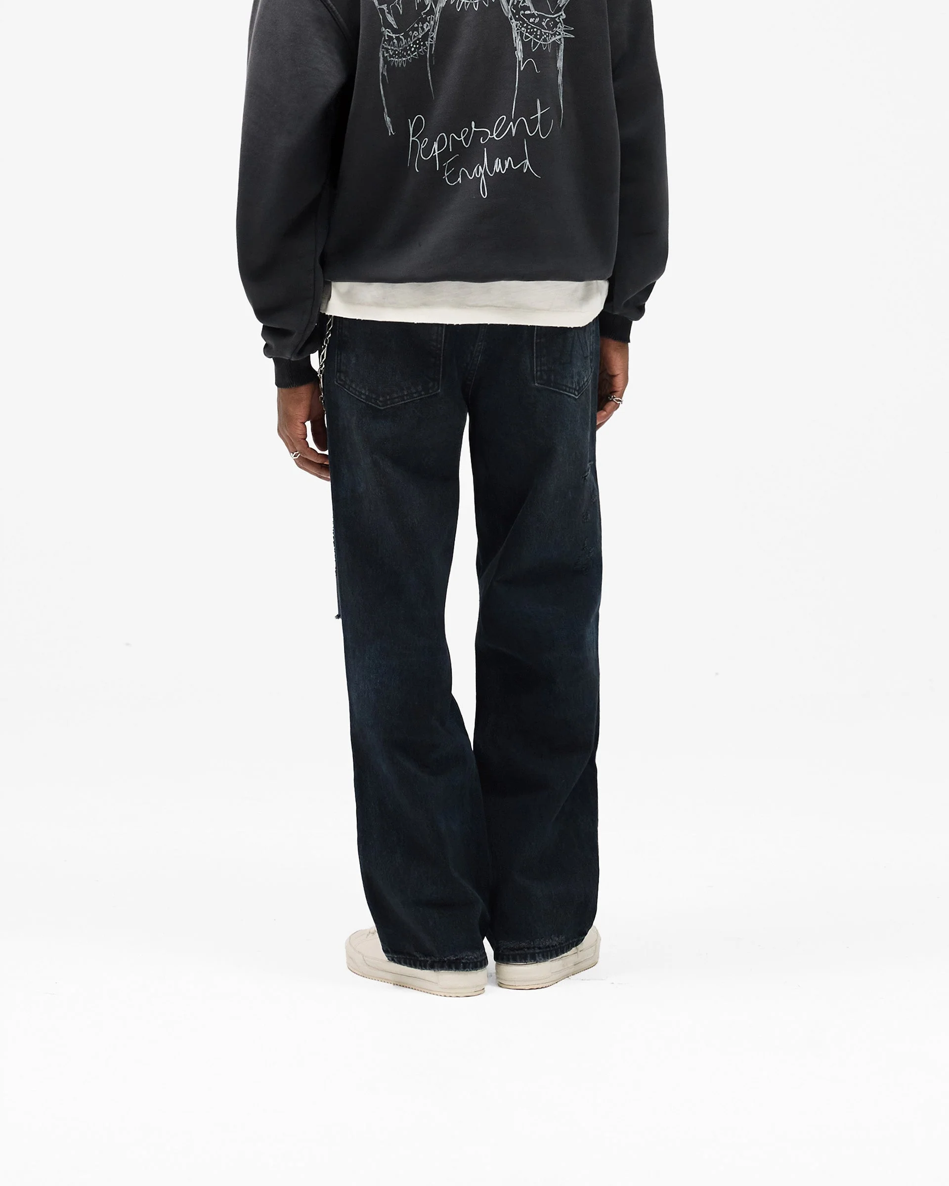 R3 Distressed Baggy Denim - Petrol - Image 4