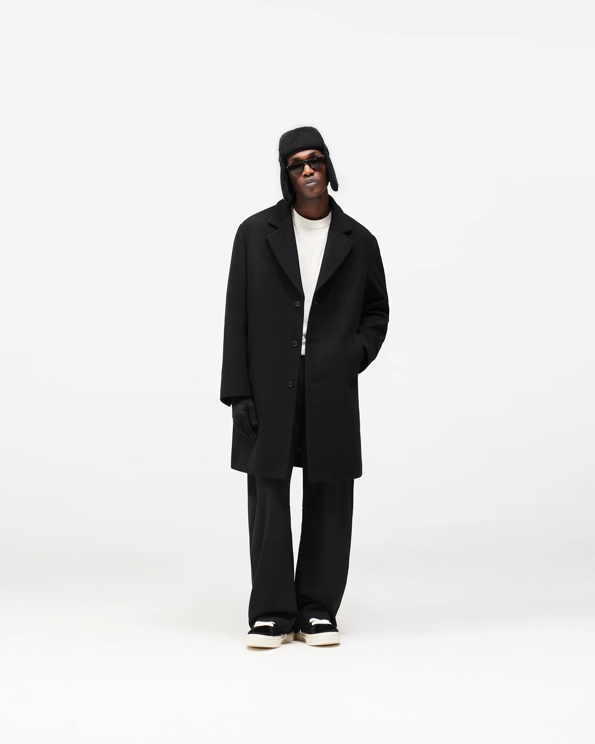 Relaxed Overcoat - Jet Black - Image 10