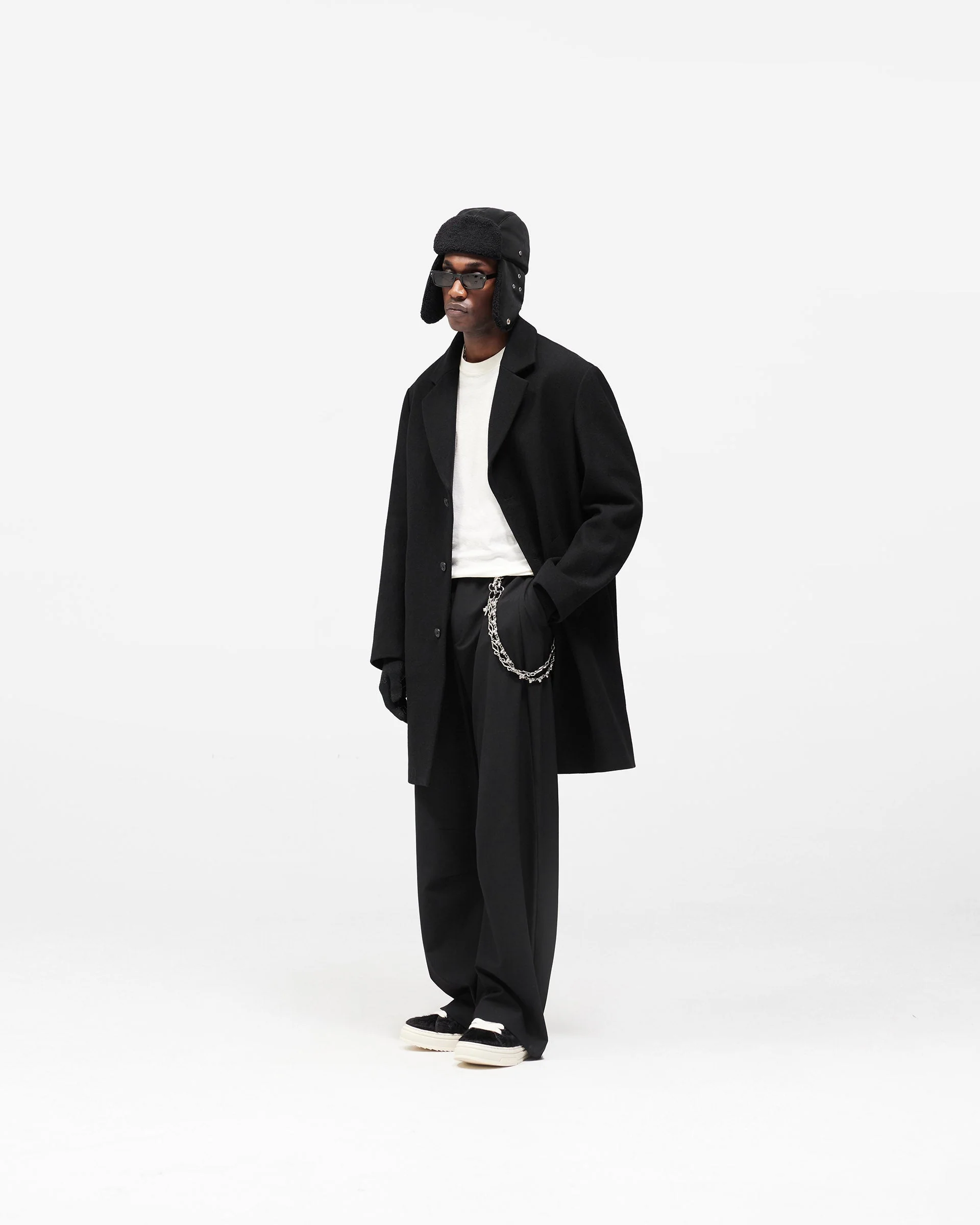 Relaxed Overcoat - Jet Black - Image 11