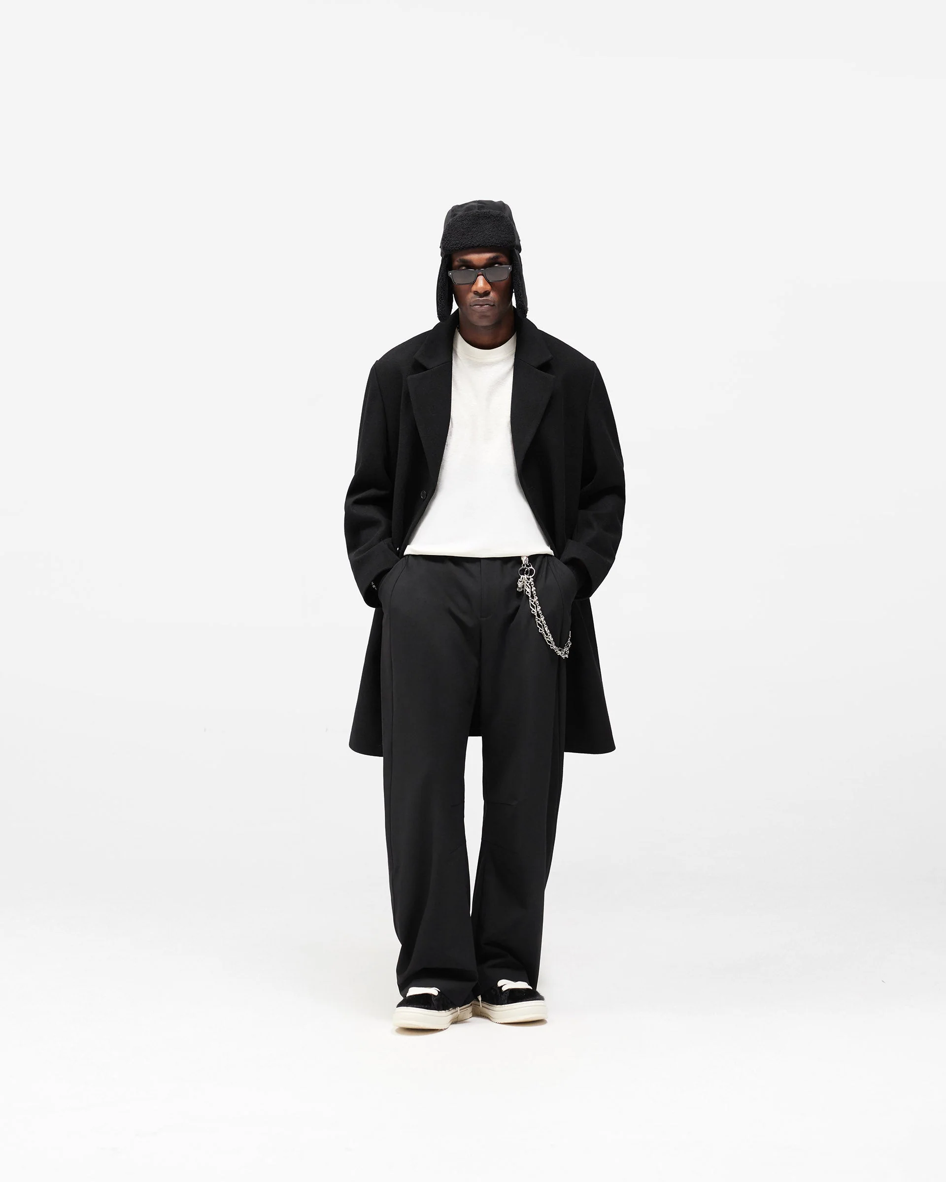 Relaxed Overcoat - Jet Black - Image 12