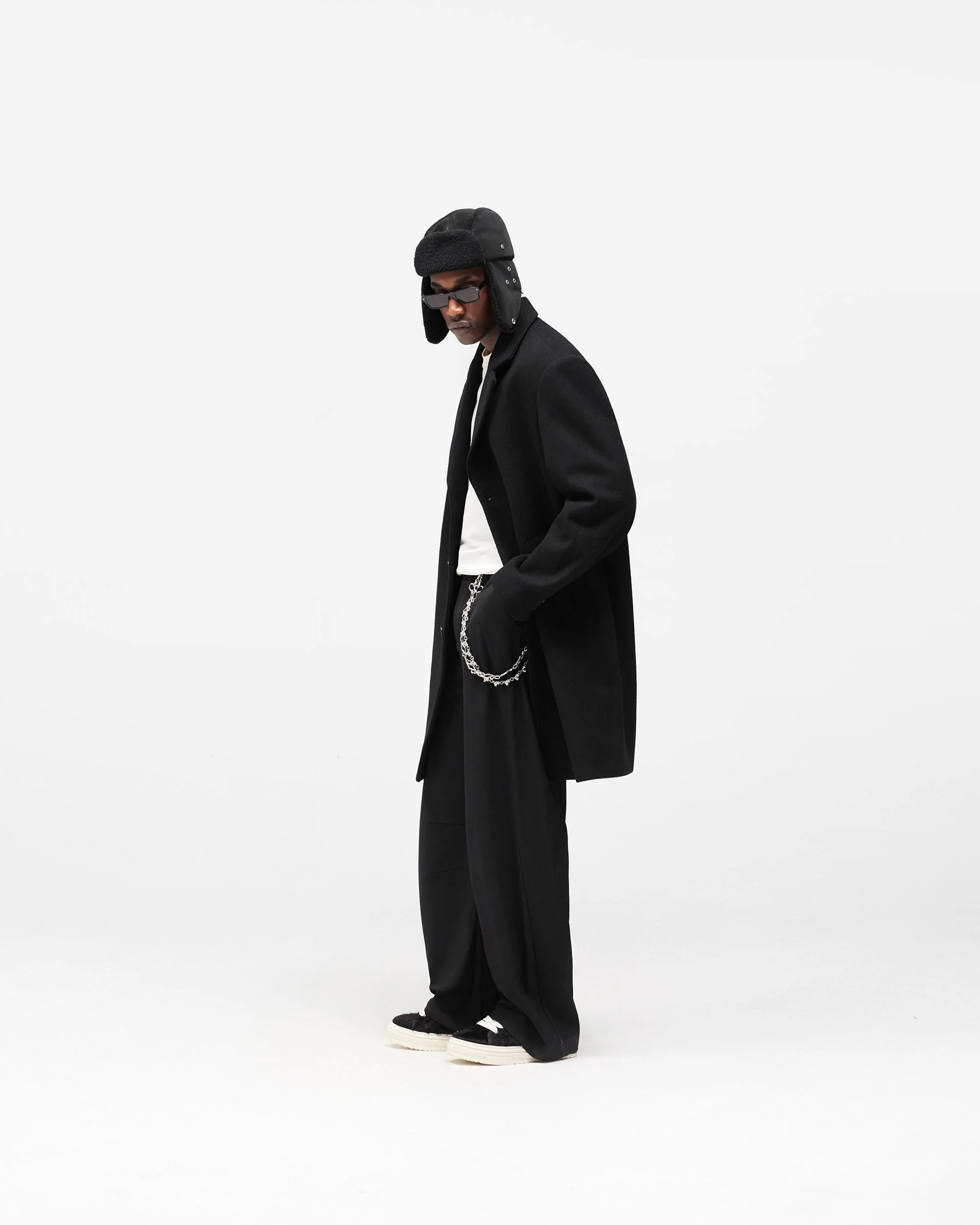 Relaxed Overcoat - Jet Black - Image 13