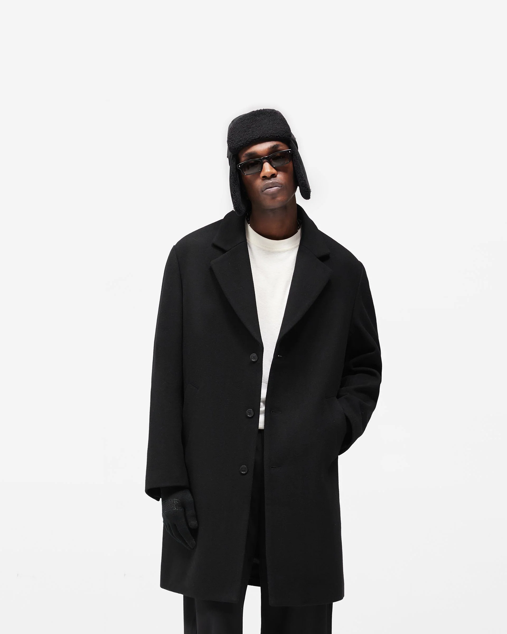 Relaxed Overcoat - Jet Black - Image 3