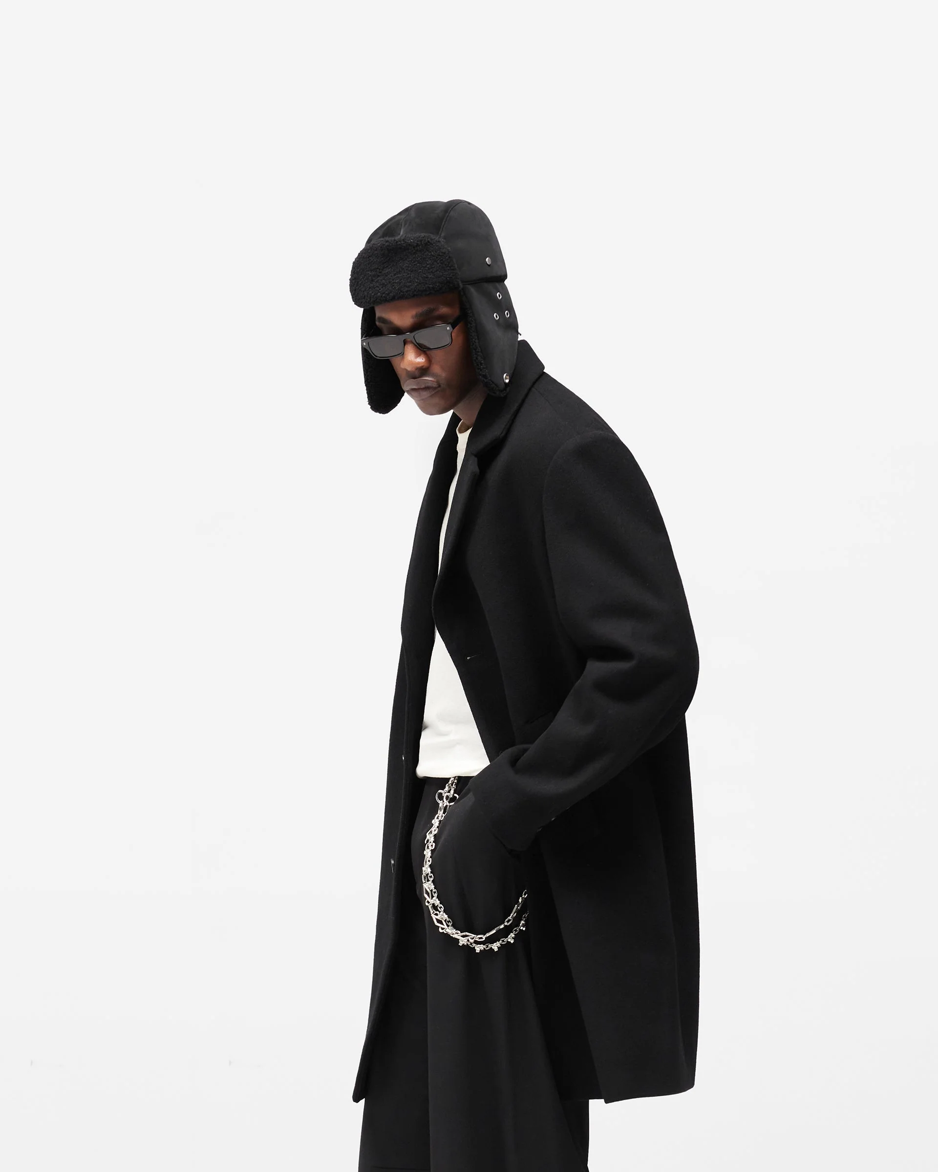 Relaxed Overcoat - Jet Black - Image 4