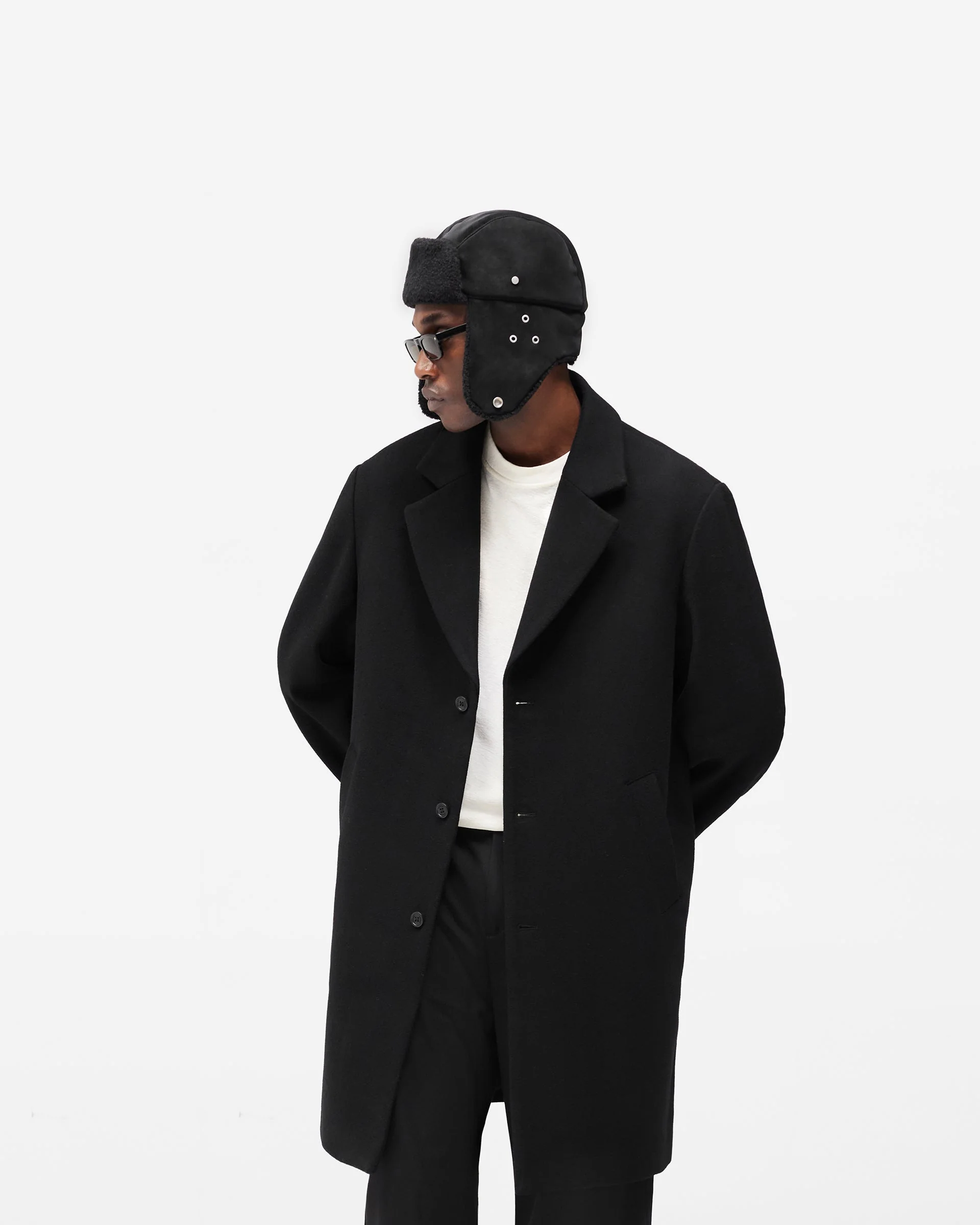 Relaxed Overcoat - Jet Black - Image 5