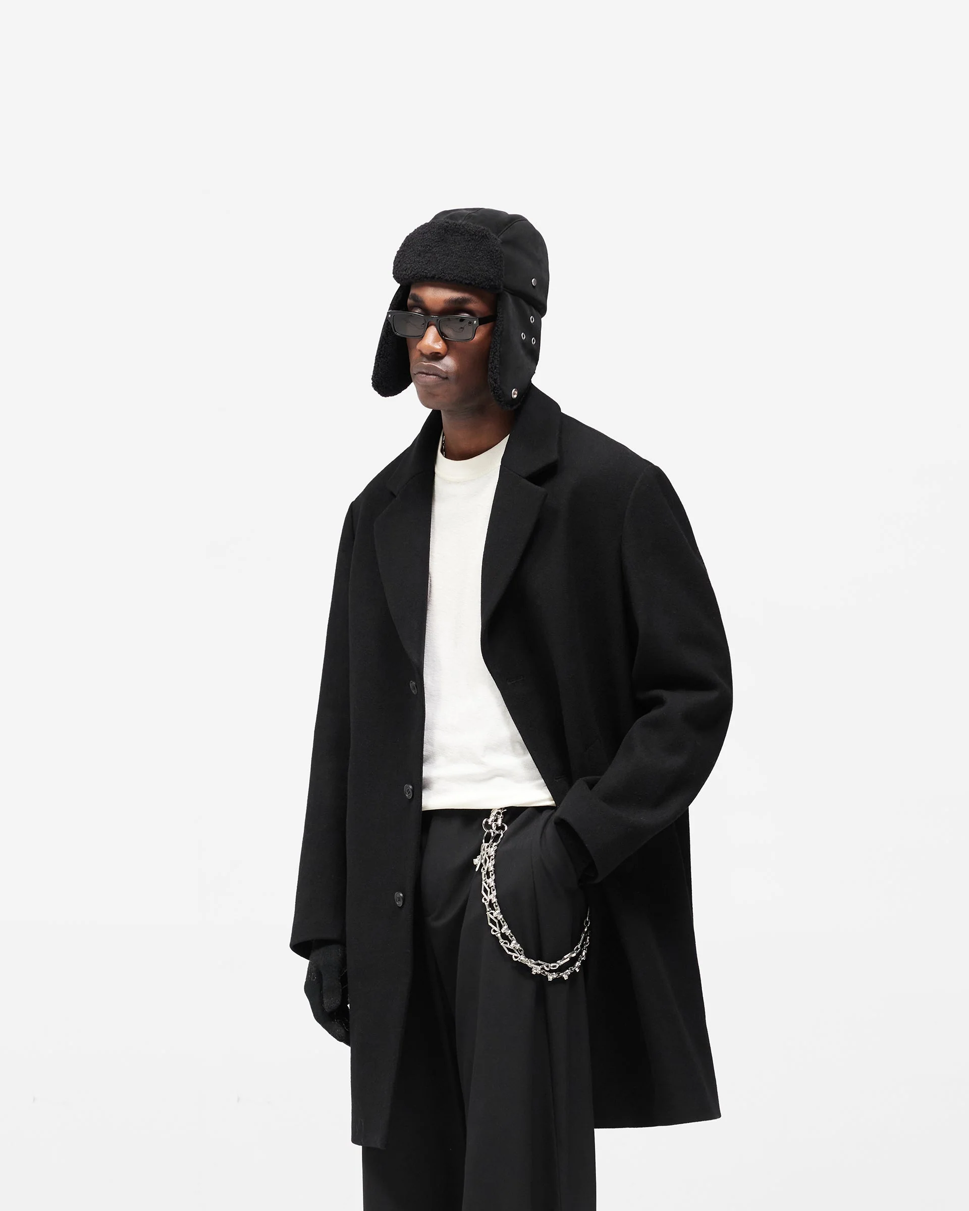 Relaxed Overcoat - Jet Black - Image 6