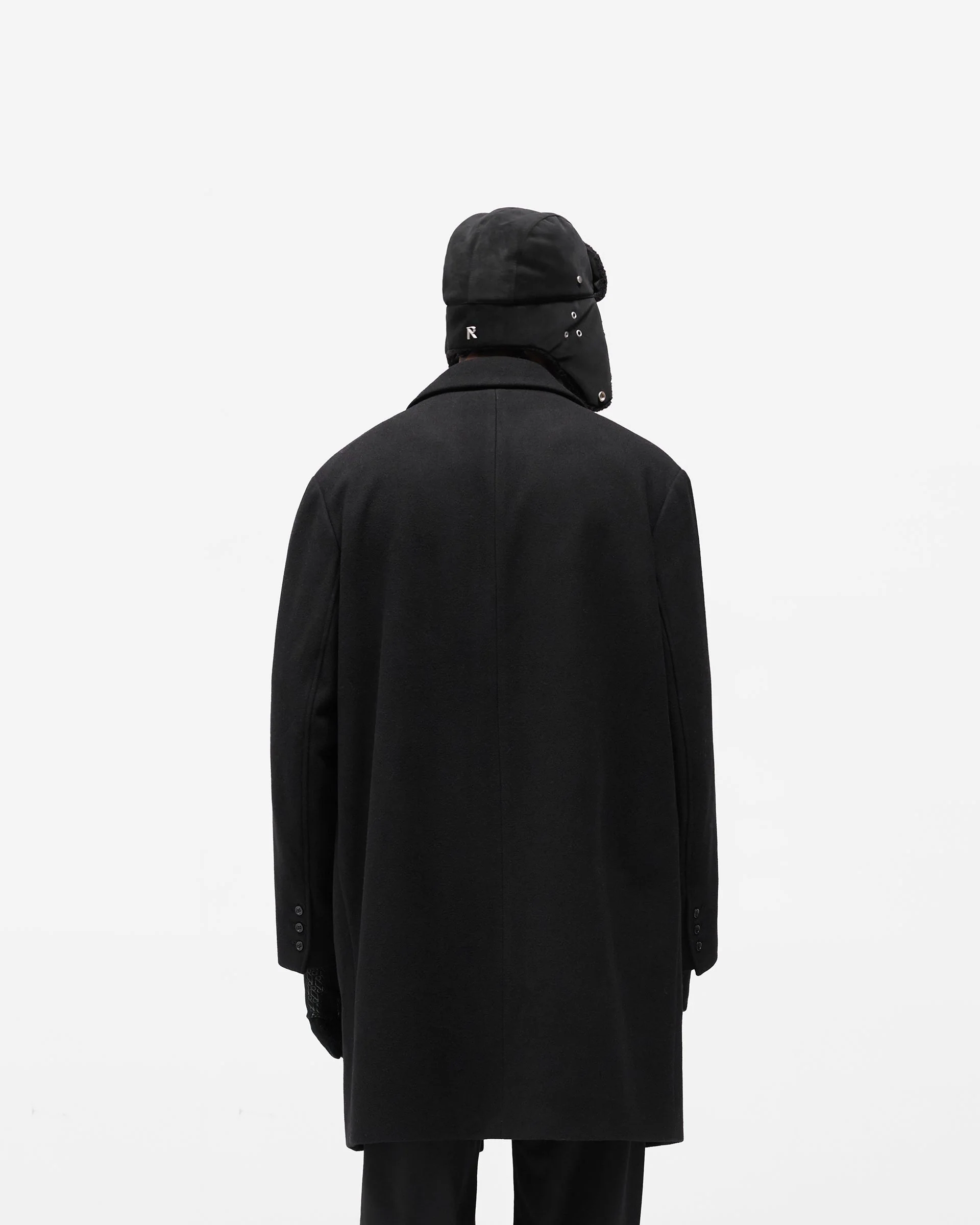 Relaxed Overcoat - Jet Black - Image 7