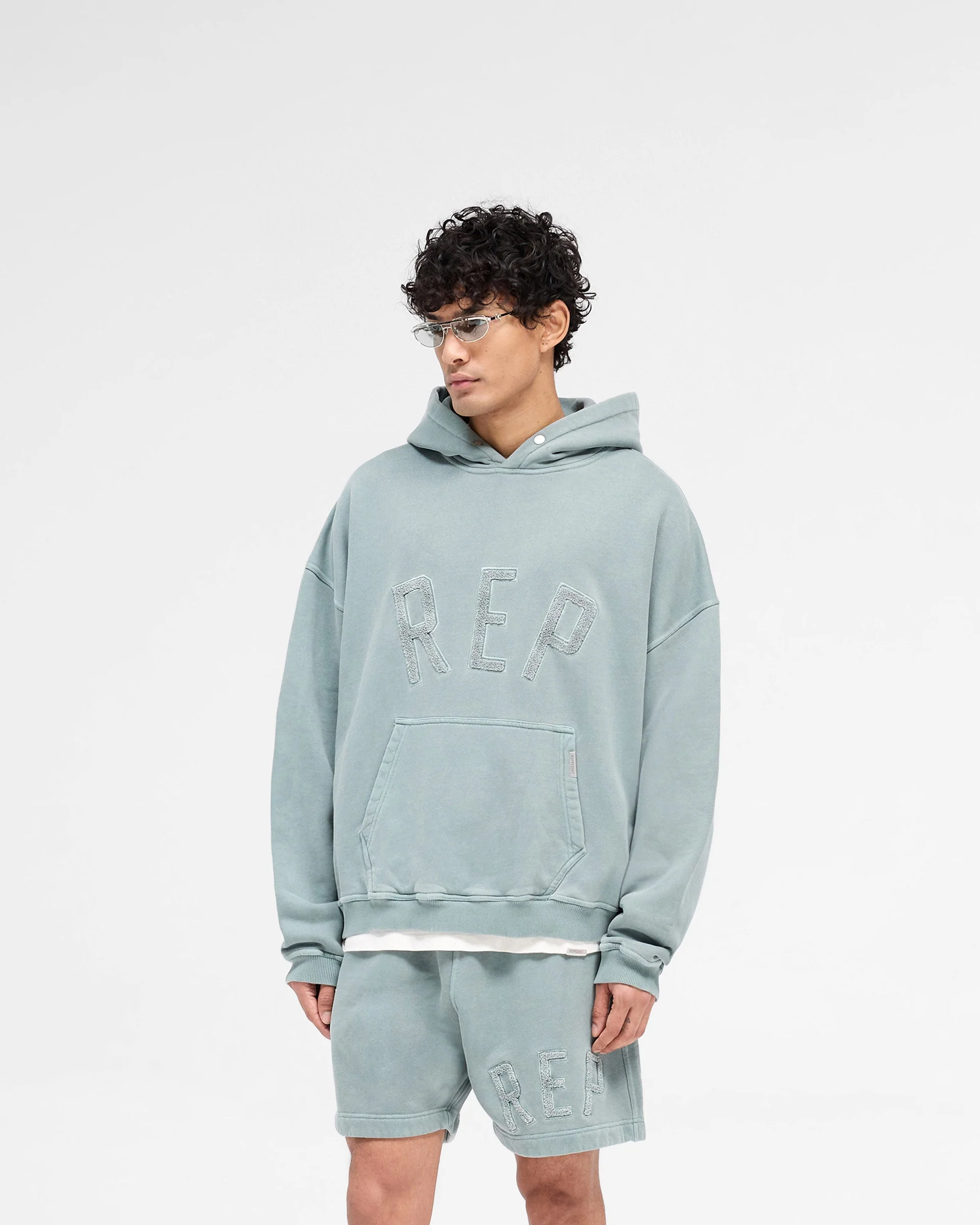 Rep Applique Hoodie - Forest Green - Image 2