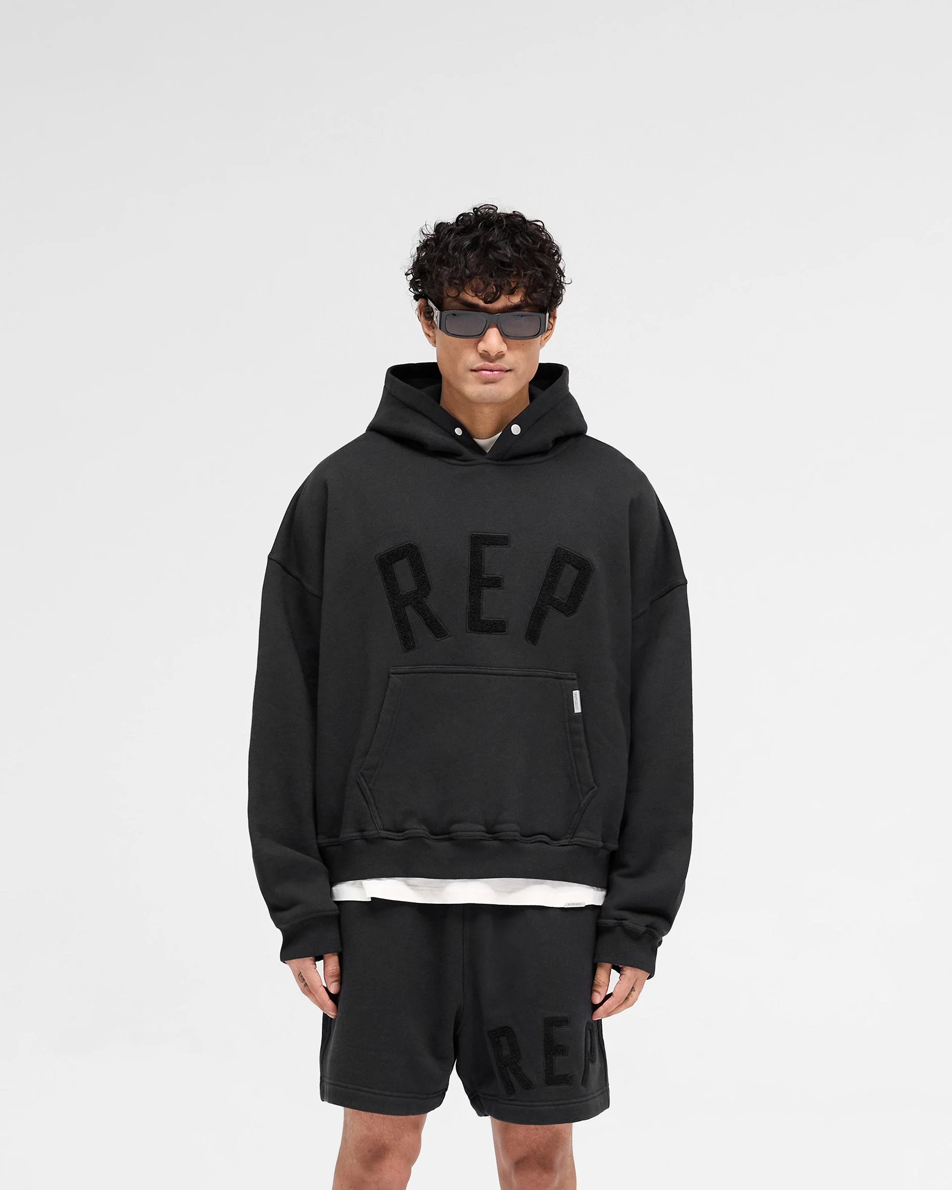 Rep Applique Hoodie - Off Black - Image 3