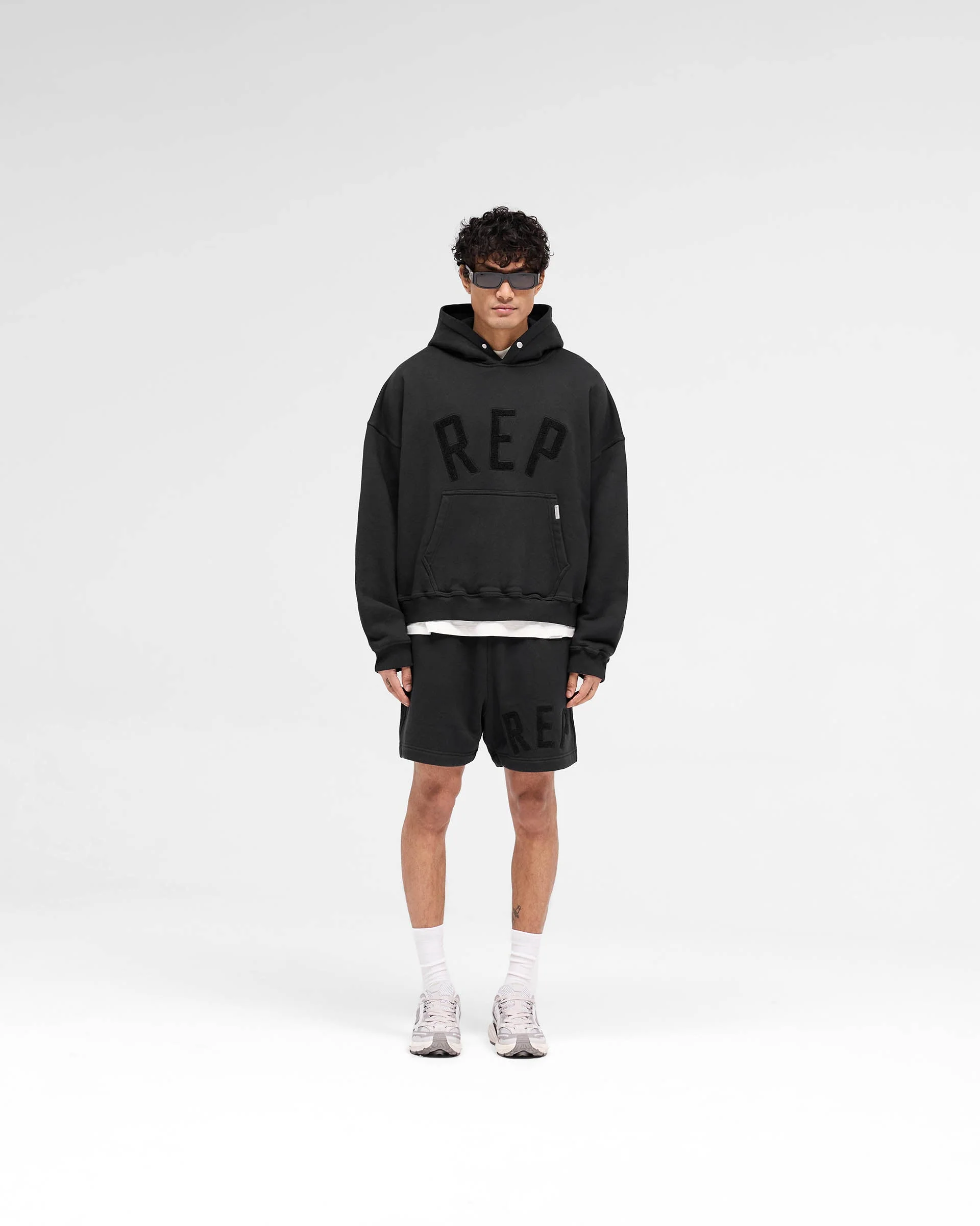 Rep Applique Hoodie - Off Black - Image 5