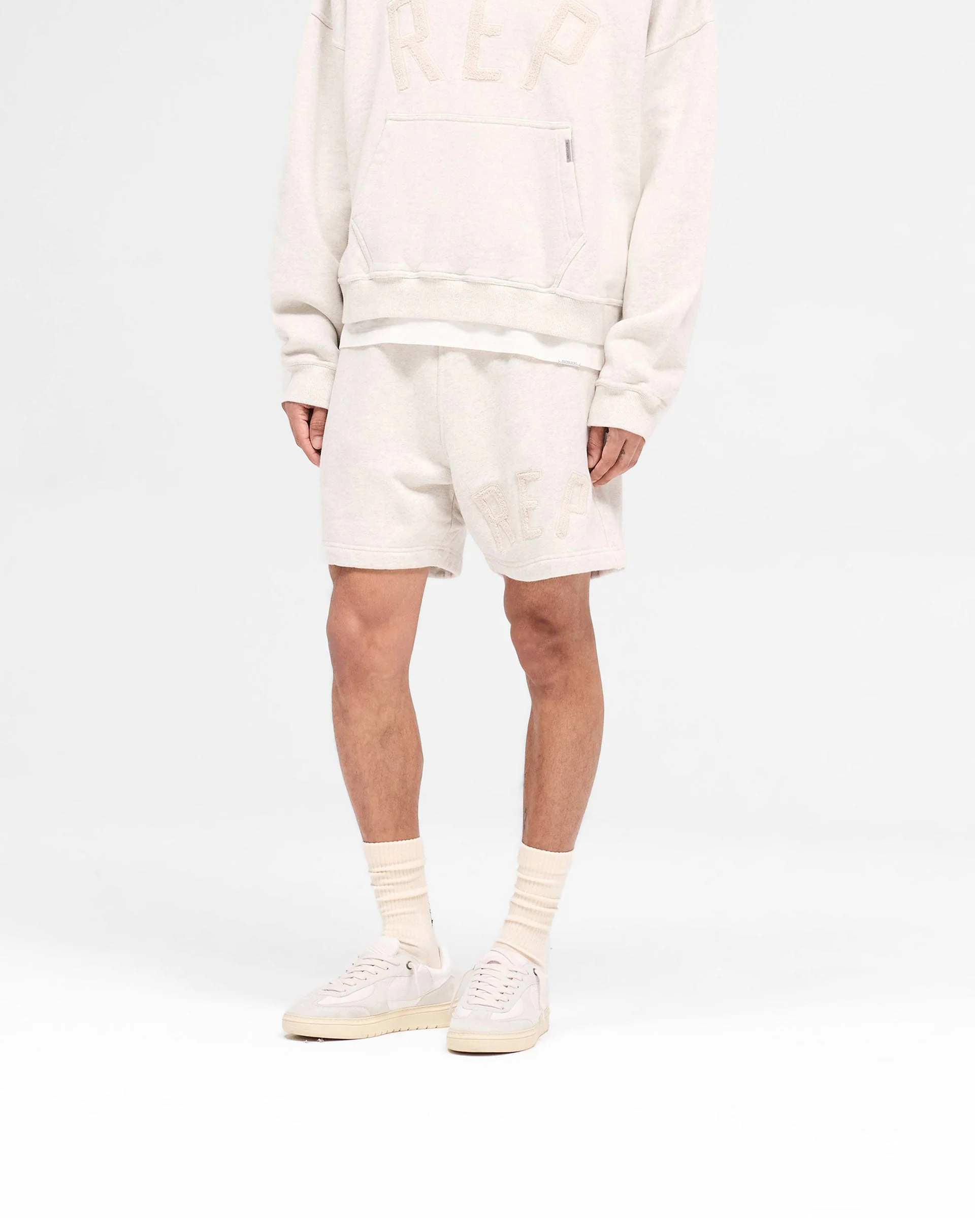 Rep Applique Shorts - Cream Marl - Image 2