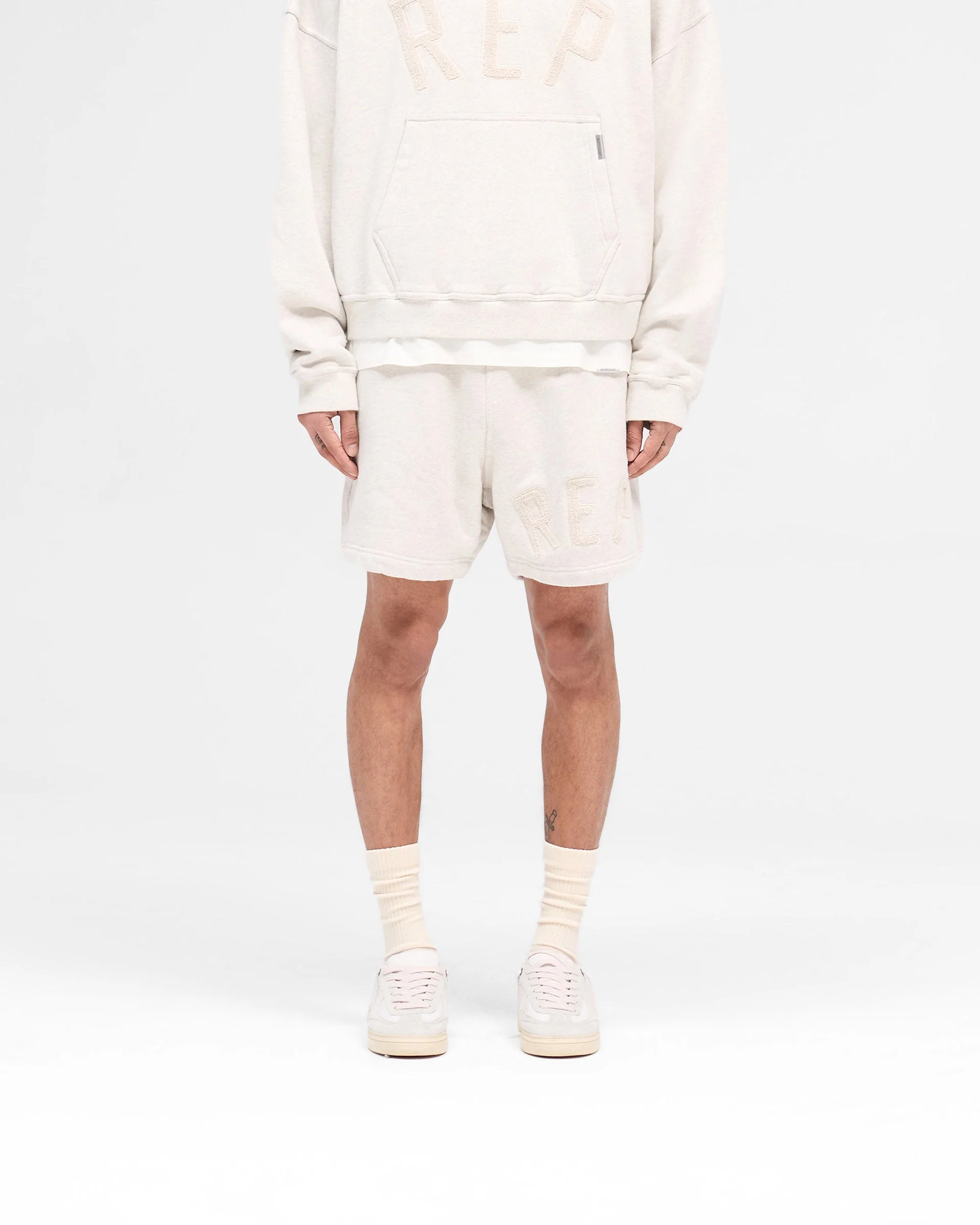 Rep Applique Shorts - Cream Marl - Image 3