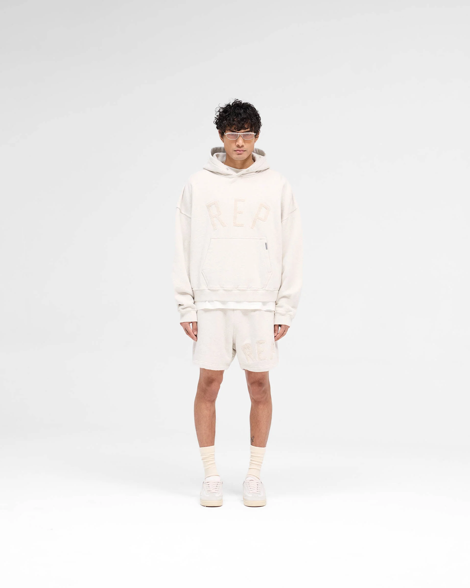 Rep Applique Shorts - Cream Marl - Image 5