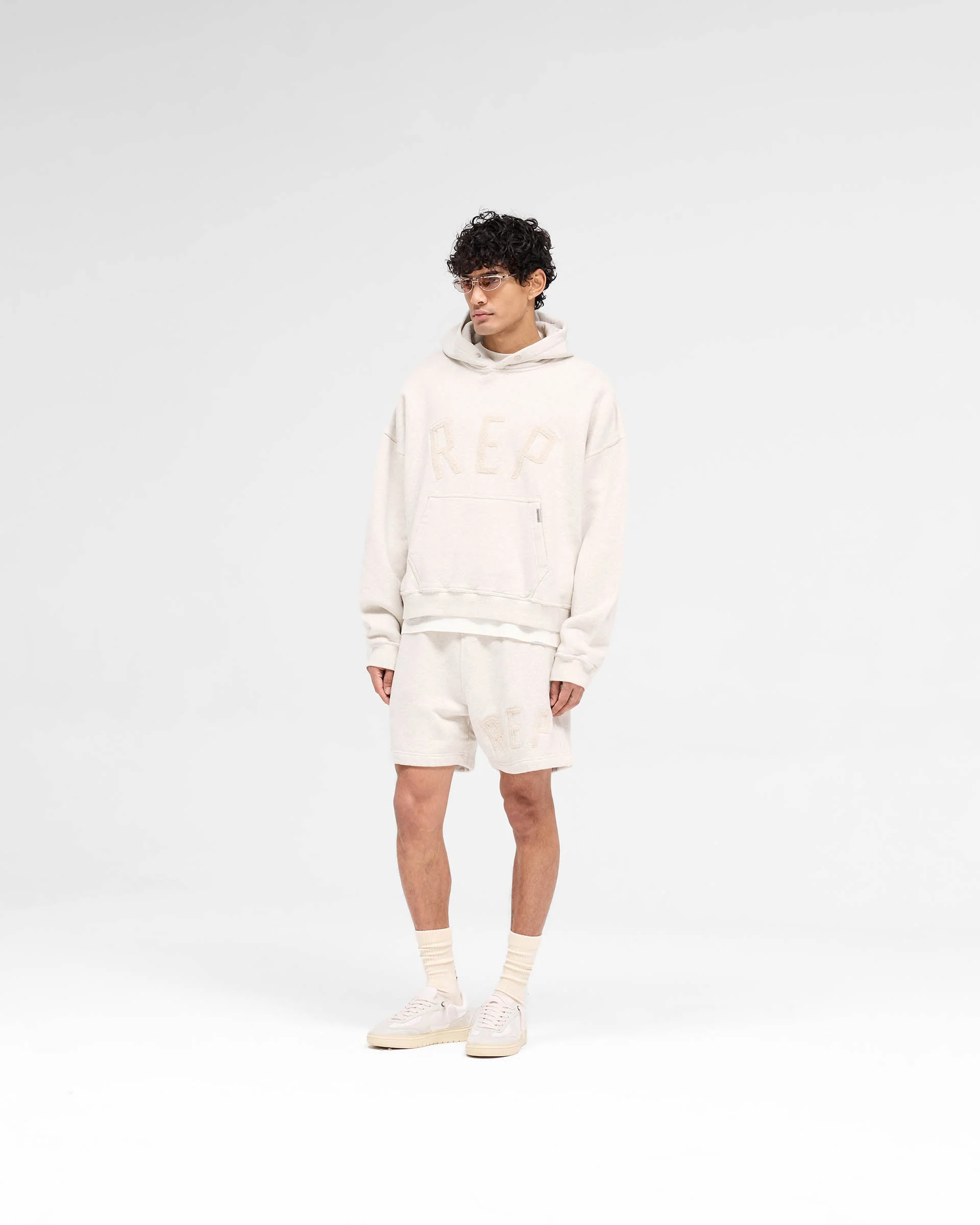 Rep Applique Shorts - Cream Marl - Image 6