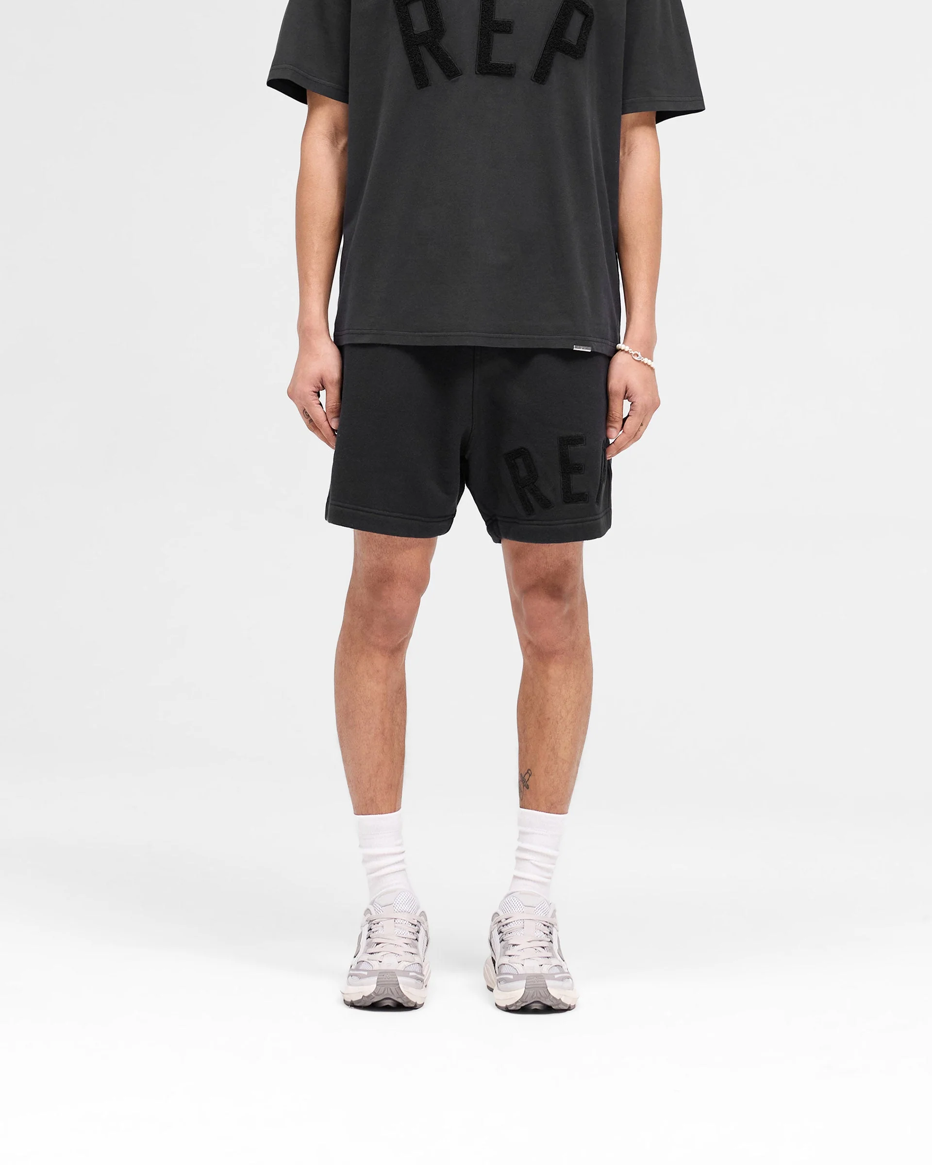 Rep Applique Shorts - Off Black - Image 3